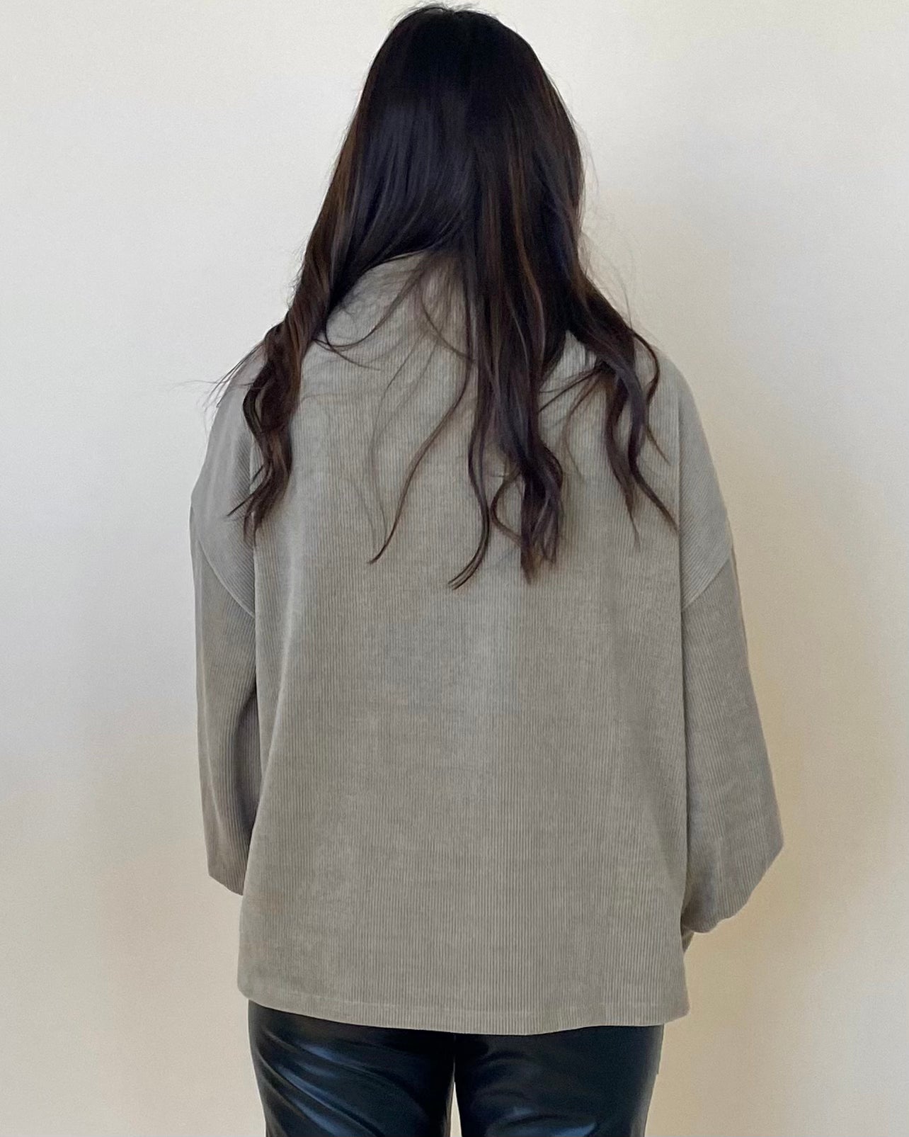 Calm Days Taupe Suede Ribbed Top-Shop-Womens-Boutique-Clothing