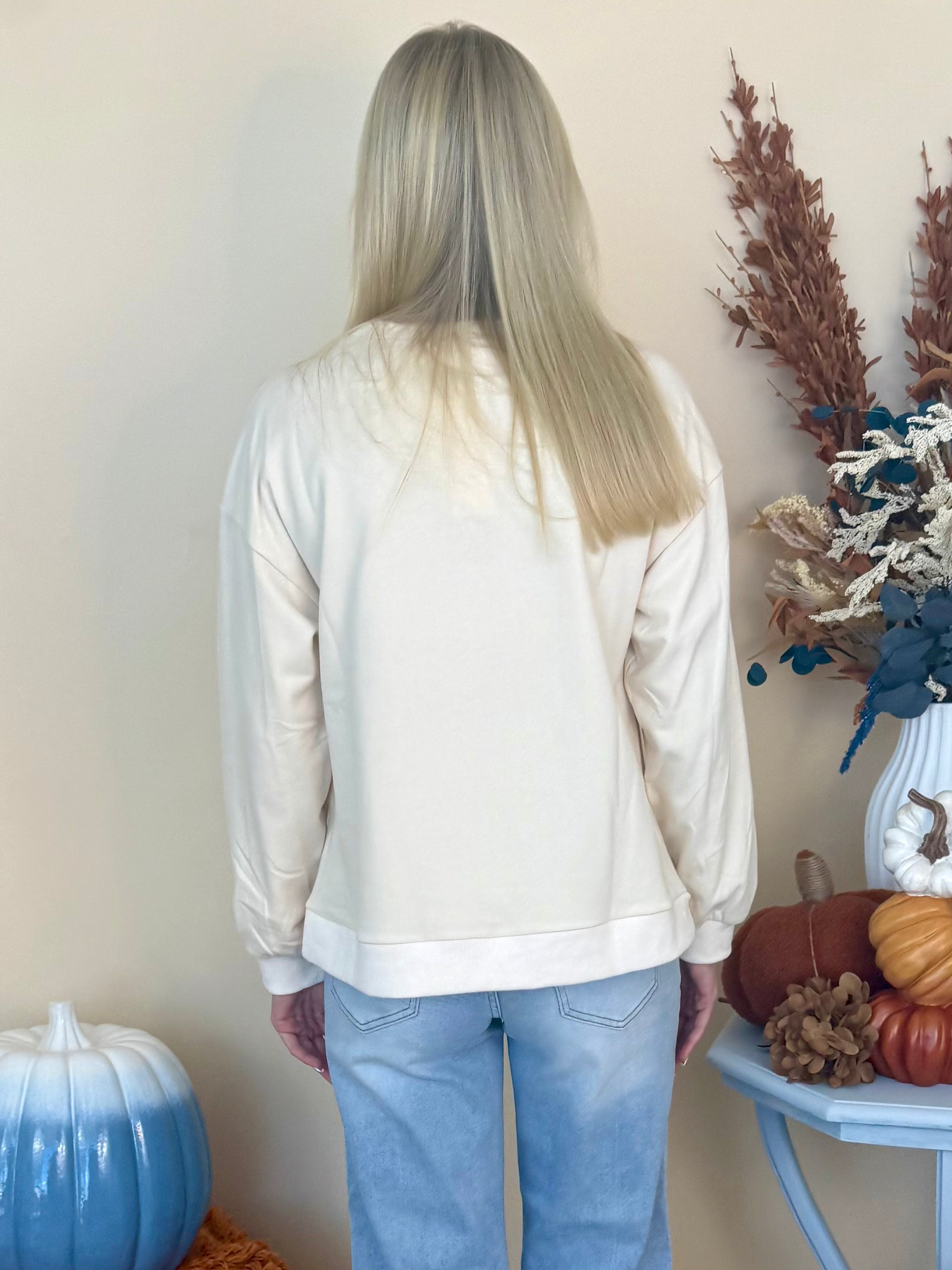 Pumpkin Please, Ivory Leopard Print Pumpkin Sweatshirt-Shop-Womens-Boutique-Clothing