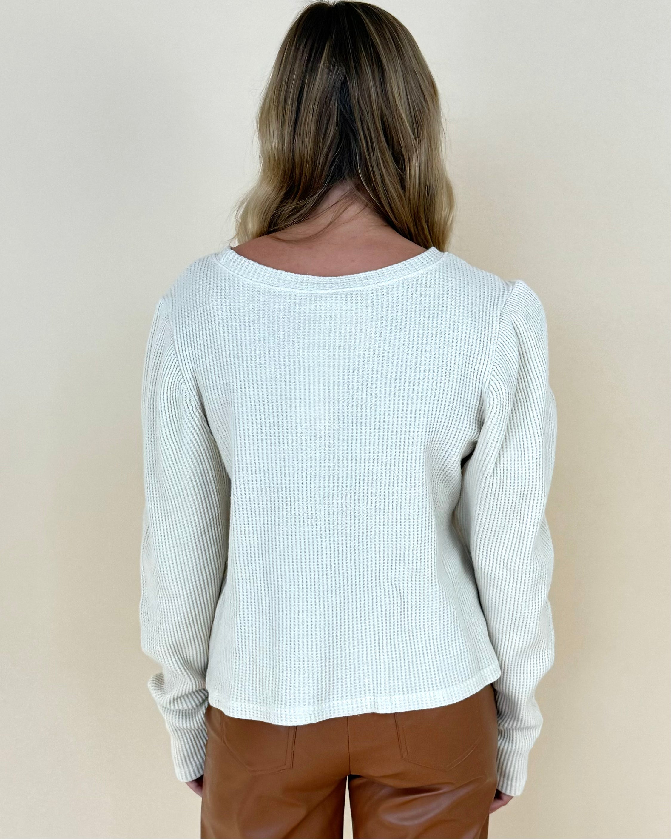 This Feeling Oatmeal Waffle Knit Top-Shop-Womens-Boutique-Clothing