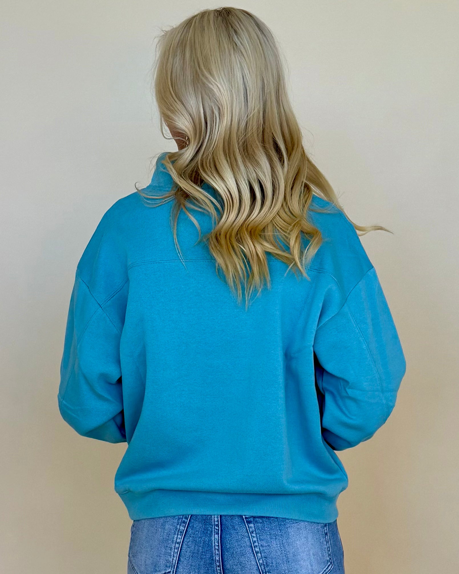Daily Wear Teal Zip Sweatshirt-Shop-Womens-Boutique-Clothing