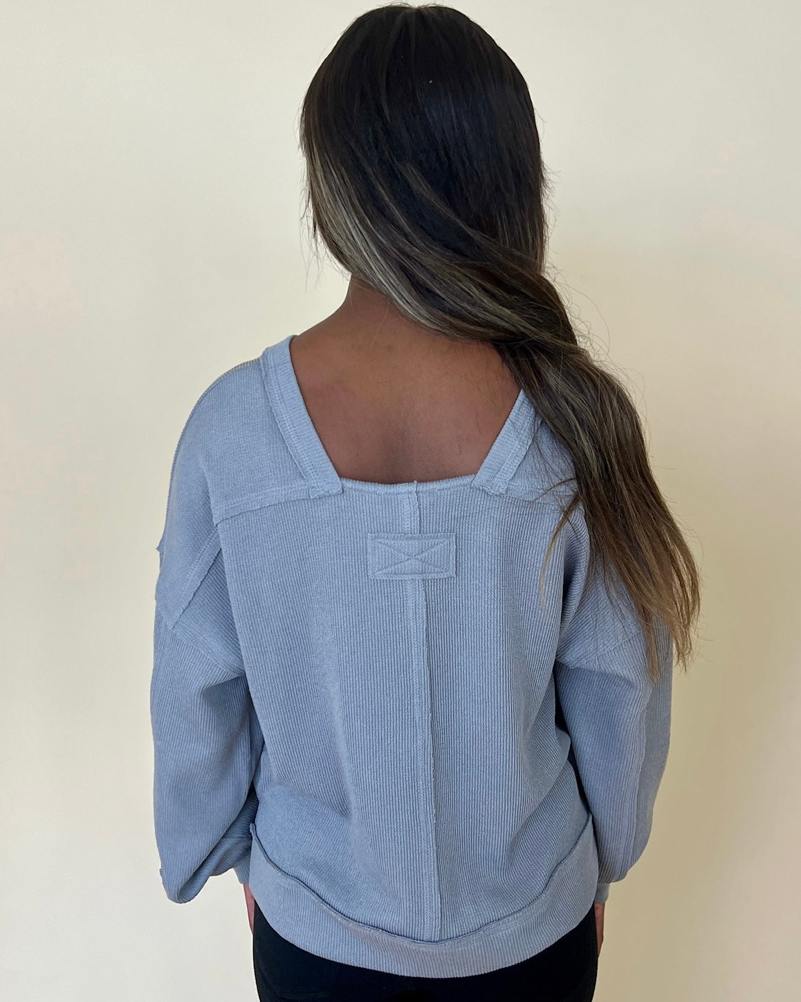 Perfect Timing Gray Brushed Ribbed Top-Shop-Womens-Boutique-Clothing