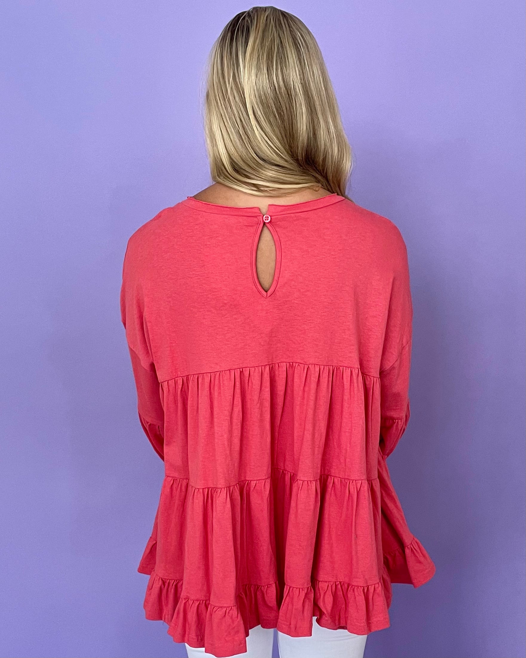 In The Now Boho Red Babydoll Top-Shop-Womens-Boutique-Clothing