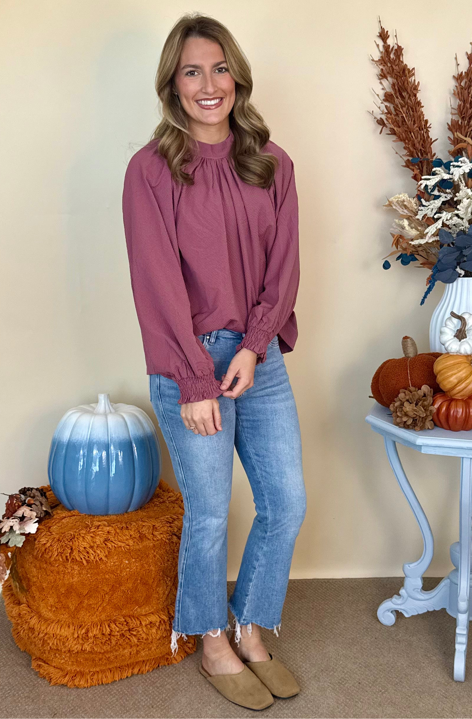 Graceful Smile Dusty Rose Back Bow Tie Top-Shop-Womens-Boutique-Clothing