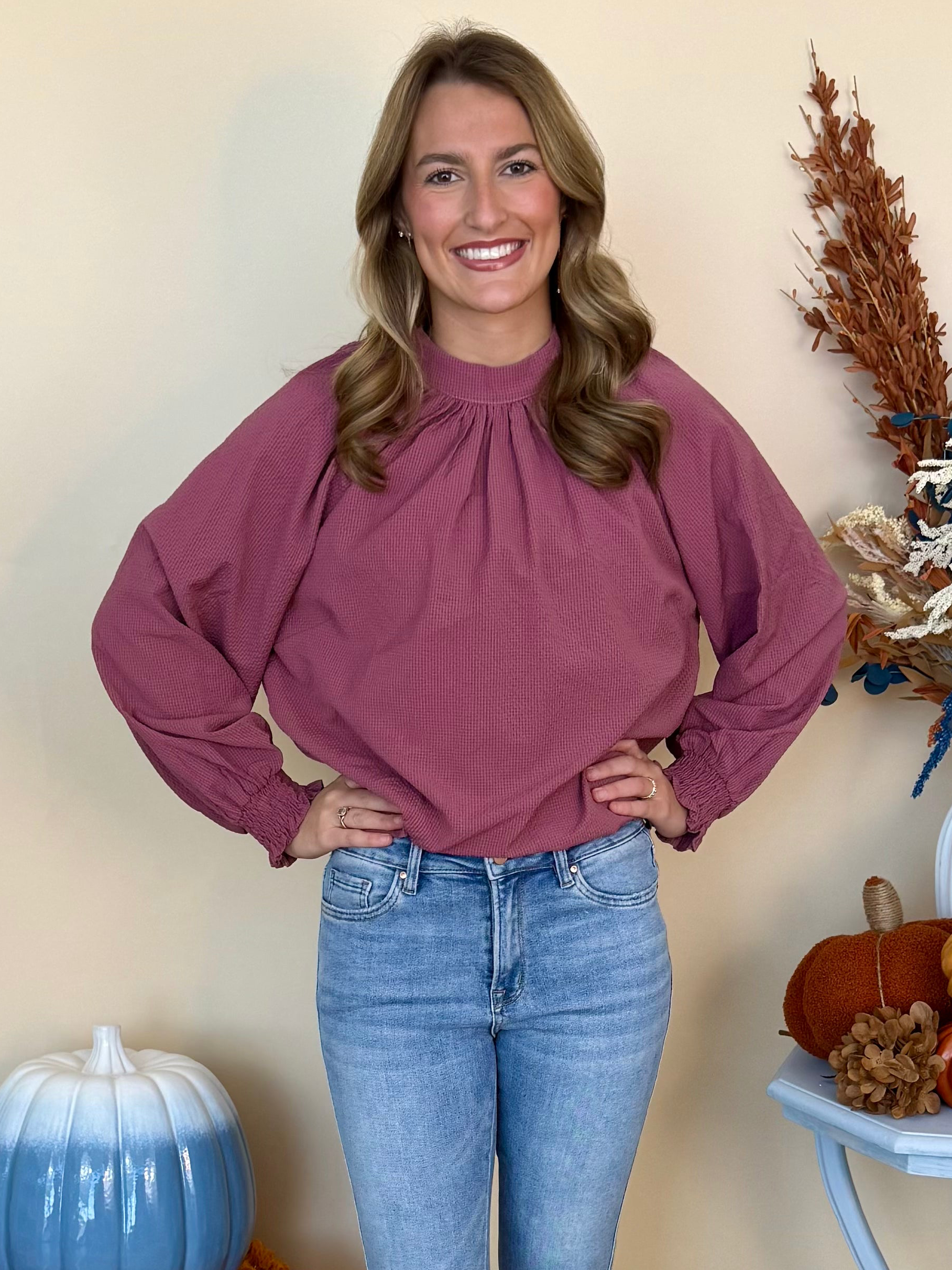 Graceful Smile Dusty Rose Back Bow Tie Top-Shop-Womens-Boutique-Clothing