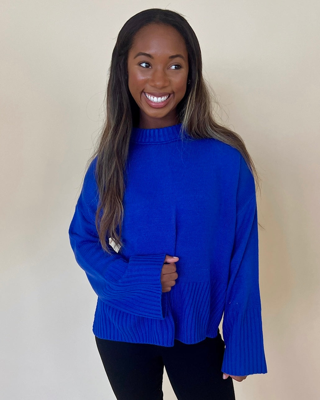 Womens royal 2025 blue turtleneck