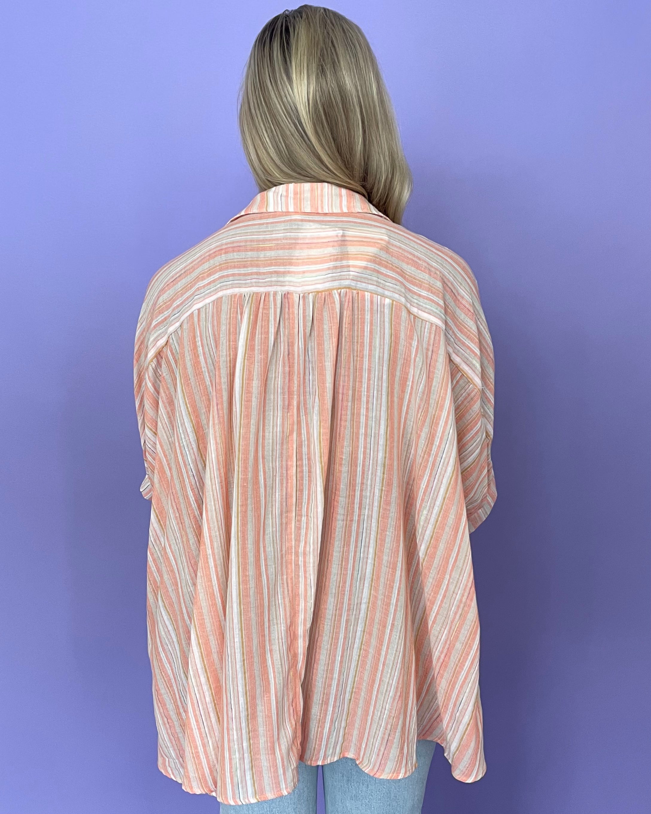 A Vision Apricot Striped Top-Shop-Womens-Boutique-Clothing