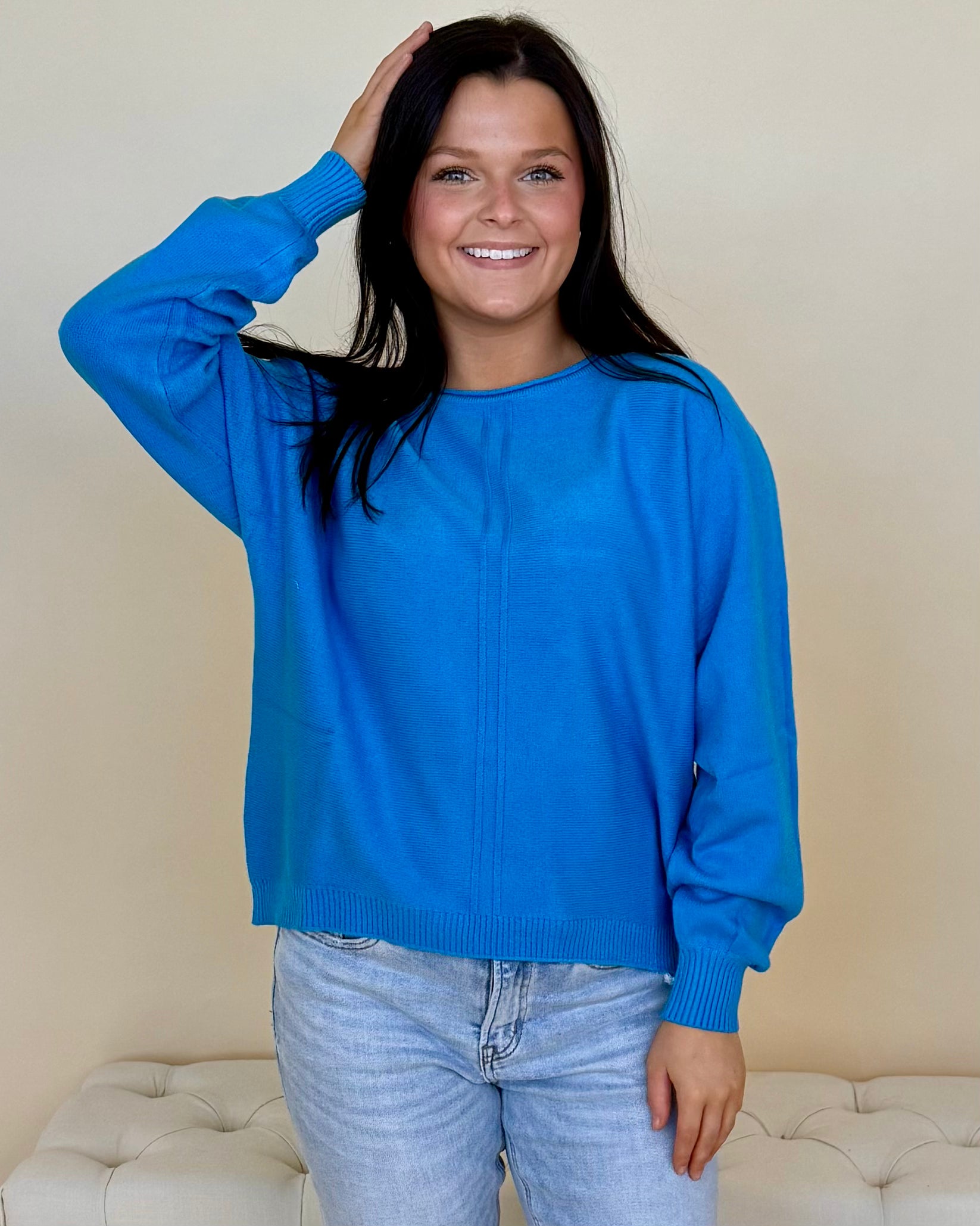Simply Soft Deep Sky Seam Sweater-Shop-Womens-Boutique-Clothing