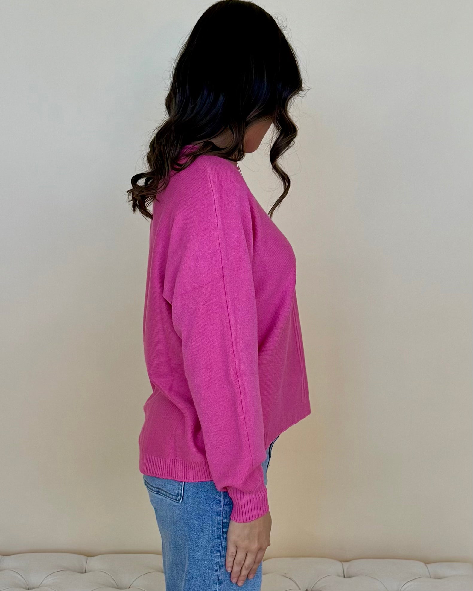 Simply Soft Fuchsia Seam Sweater-Shop-Womens-Boutique-Clothing