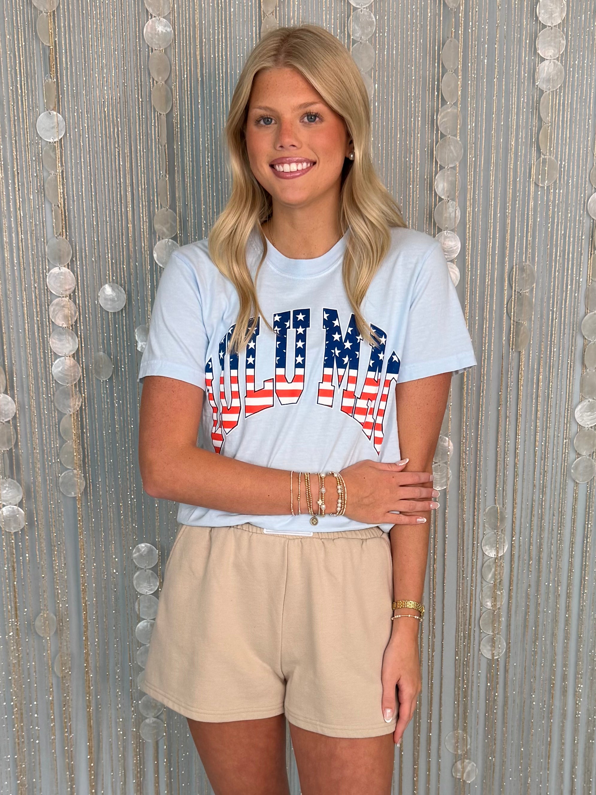 LULU Mac Chambray Stars & Stripes Tee-Shop-Womens-Boutique-Clothing