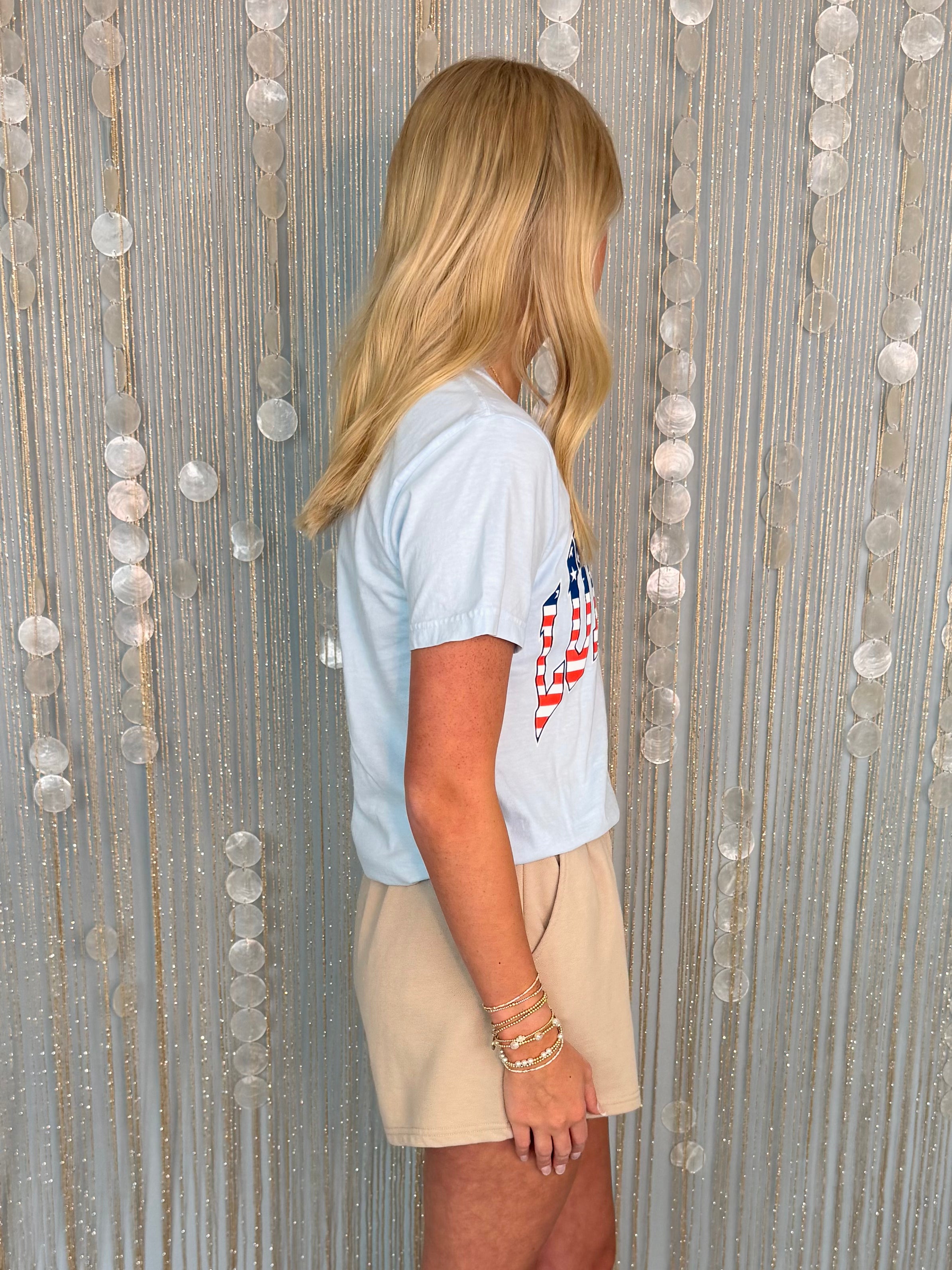 LULU Mac Chambray Stars & Stripes Tee-Shop-Womens-Boutique-Clothing