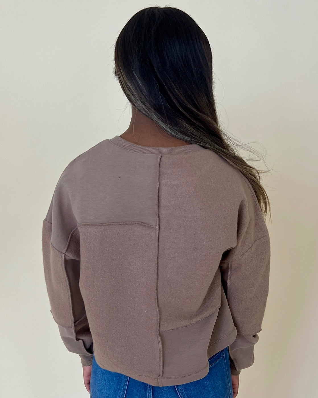 Infinite Comfort Mocha Brushed Sweatshirt-Shop-Womens-Boutique-Clothing