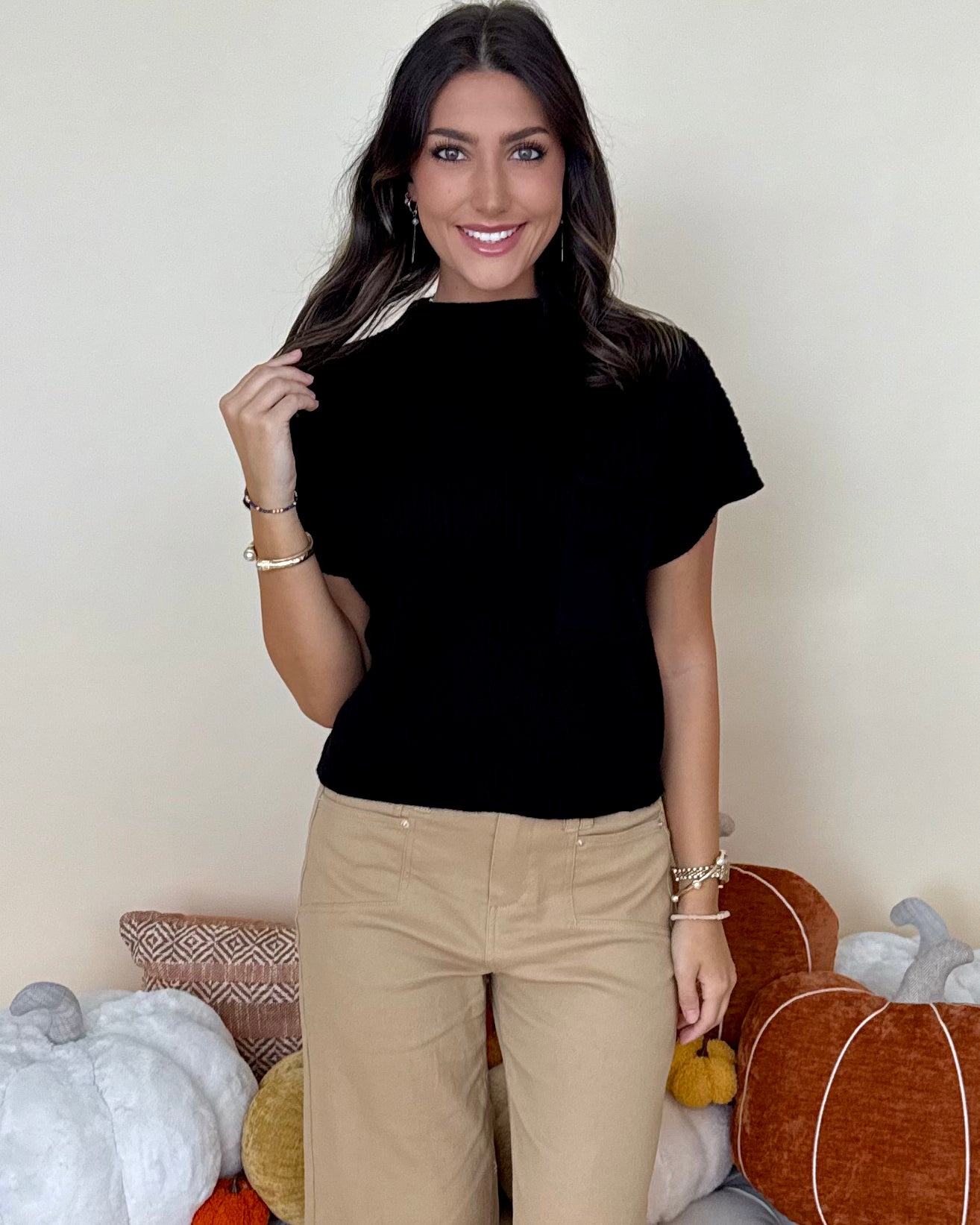 Keep Looking Black Pocket Sweater-Shop-Womens-Boutique-Clothing