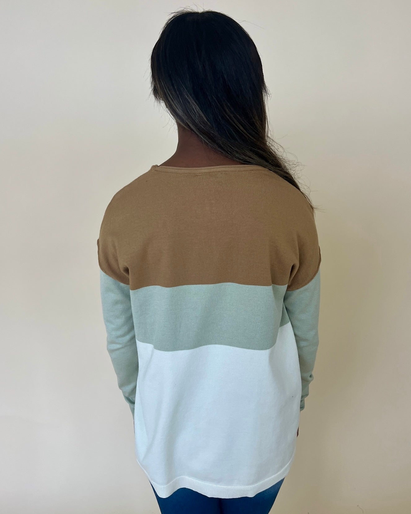 All Hope Taupe Multi Color Block Sweater-Shop-Womens-Boutique-Clothing