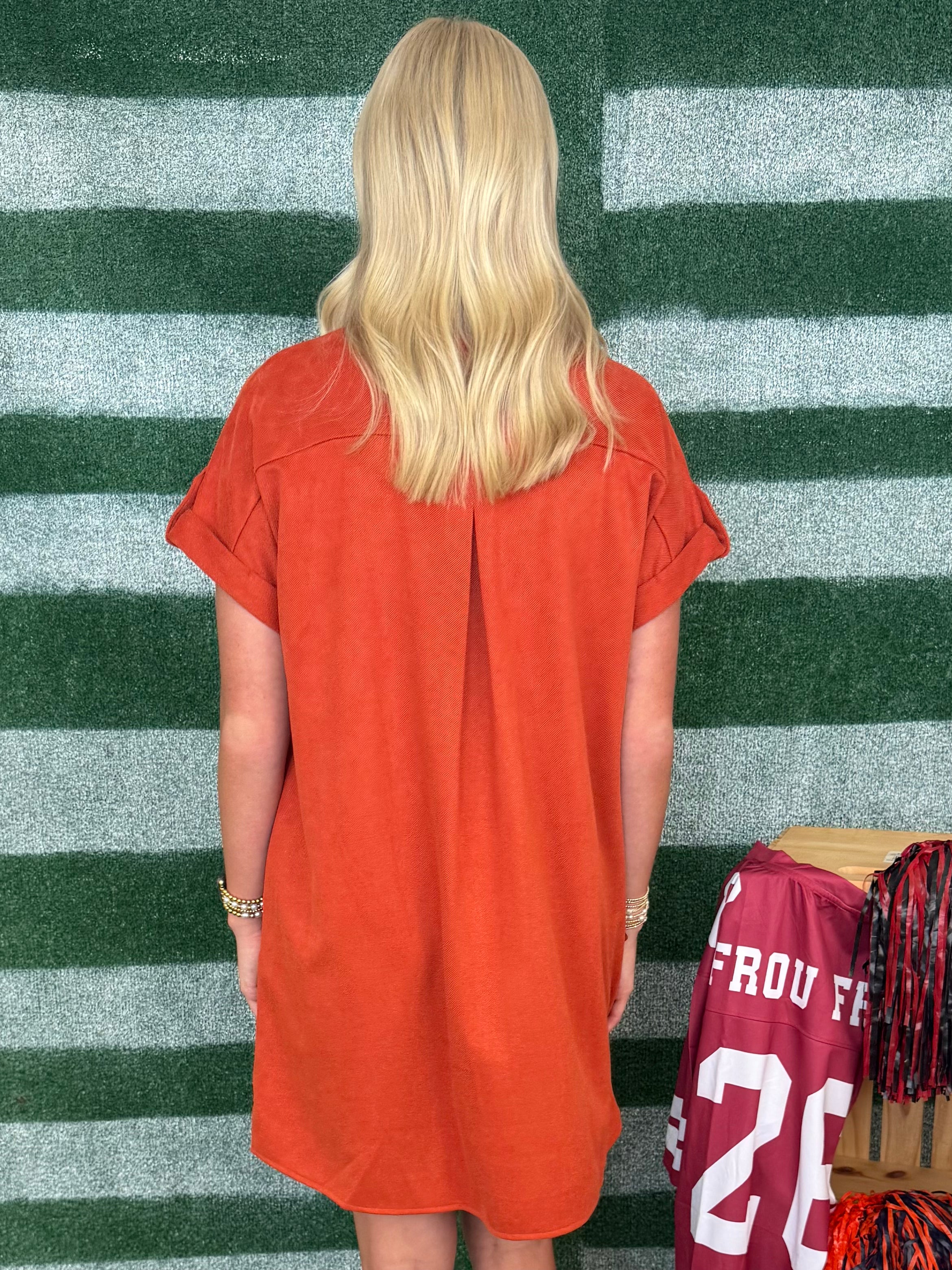 The Little Things Rust Button Up Shirt Dress-Shop-Womens-Boutique-Clothing