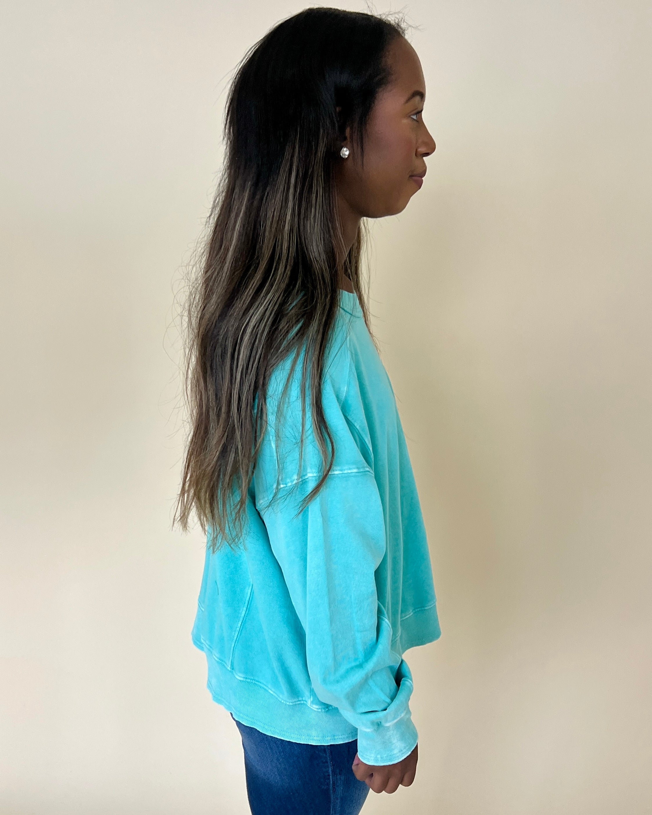 Can't Go Aqua Mineral Washed Top-Shop-Womens-Boutique-Clothing