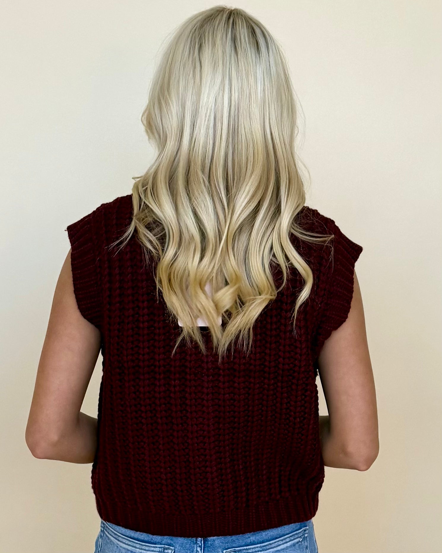 Chasing The Cold Wine Button Sweater Vest-Shop-Womens-Boutique-Clothing