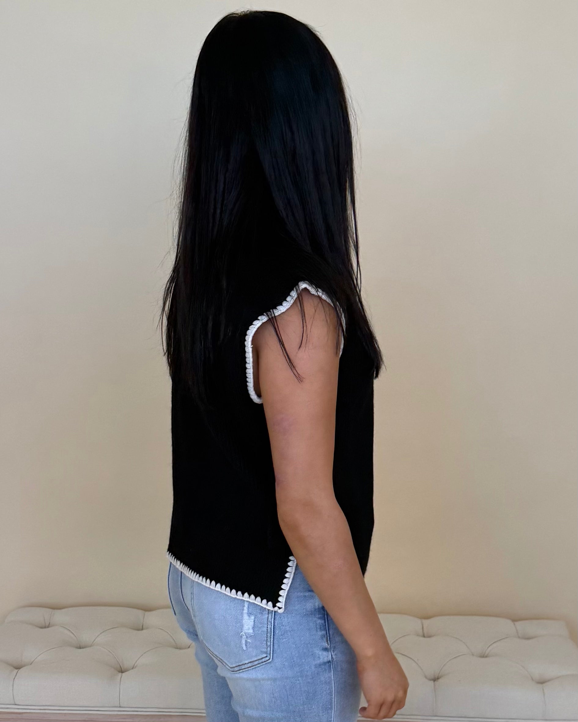 No Compromise Black Mock Stitch Sweater-Shop-Womens-Boutique-Clothing