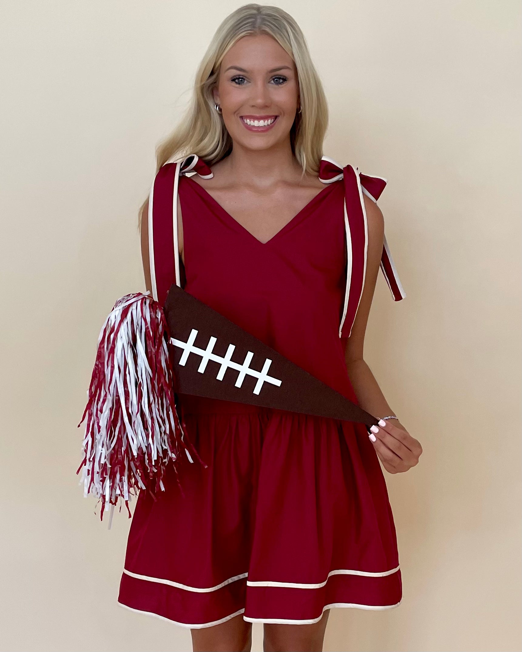 The Comeback Crimson Bow V-neck Dress-Shop-Womens-Boutique-Clothing