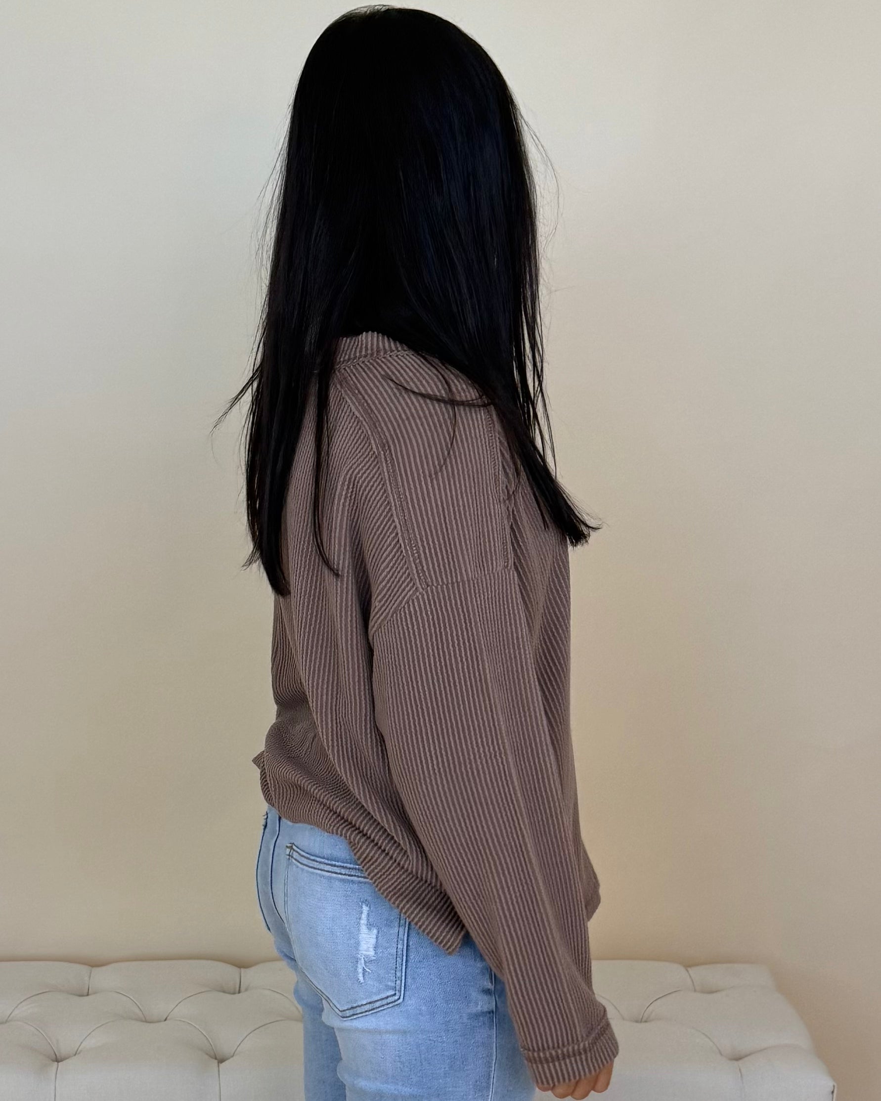 Truth Be Told Mocha Ribbed Top-Shop-Womens-Boutique-Clothing