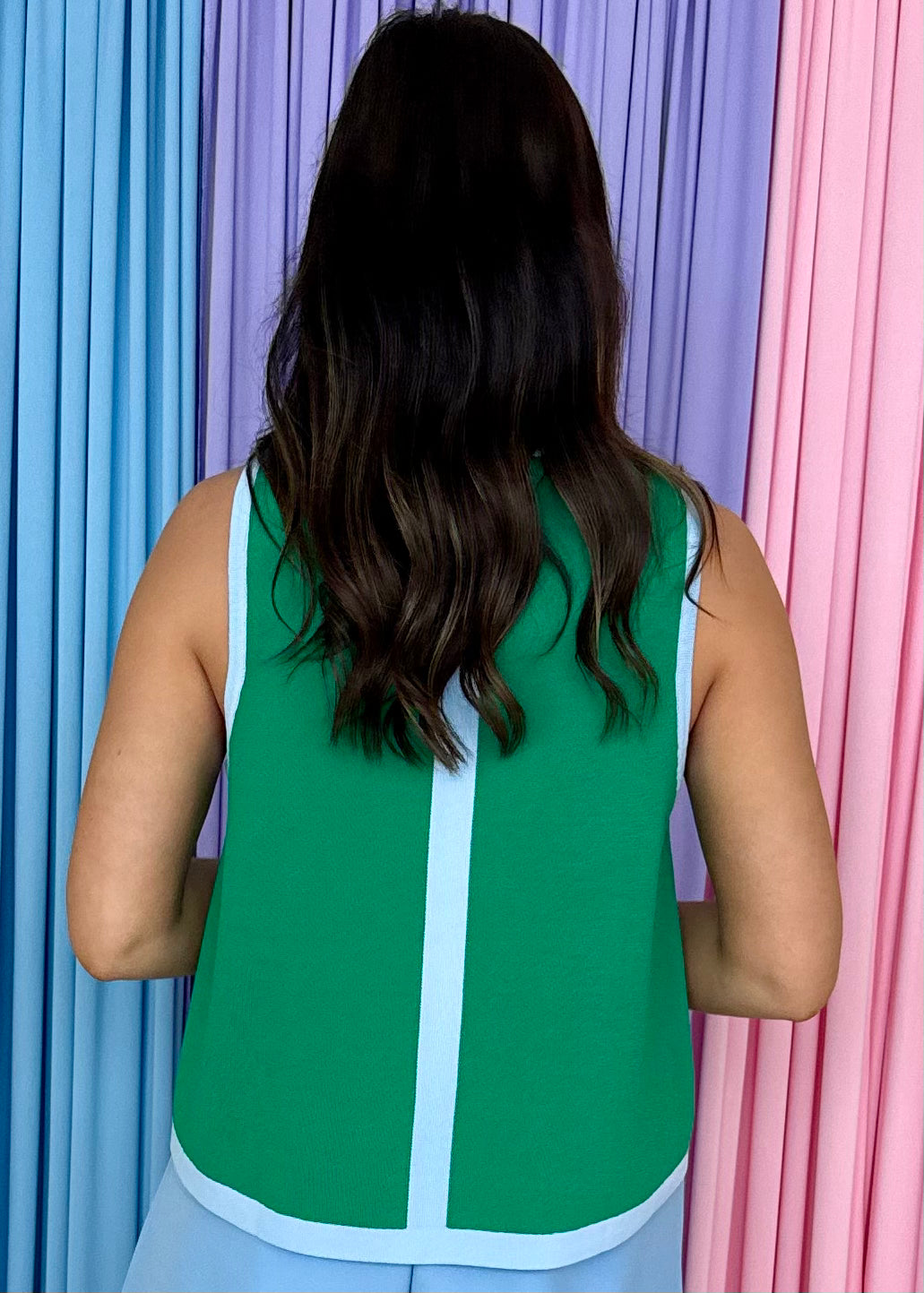 Sweet Peony Green Sleeveless Top-Shop-Womens-Boutique-Clothing