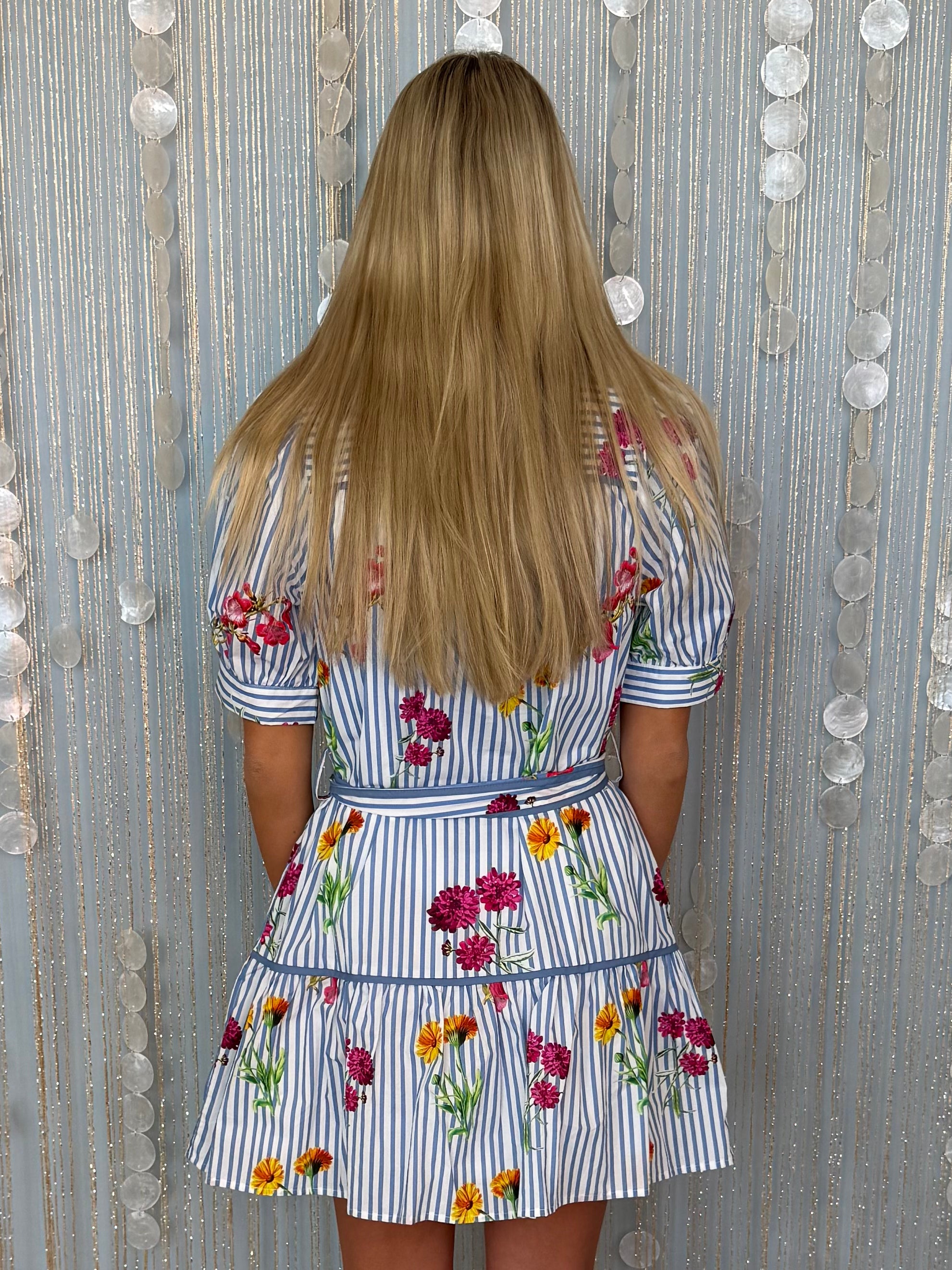 Soft Standard Blue Floral Dress-Shop-Womens-Boutique-Clothing