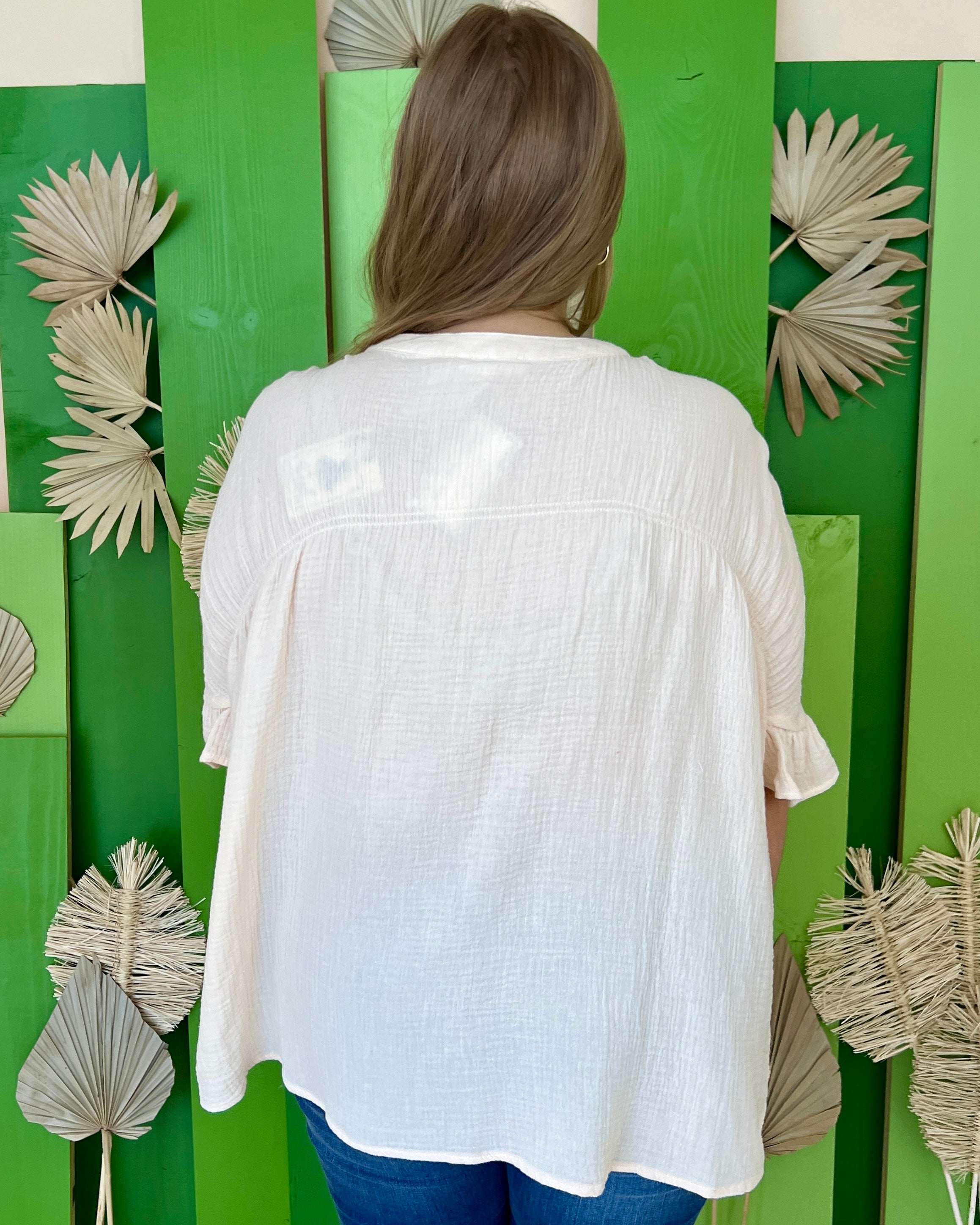 Always Be Ivory Plus Button Down Top-Shop-Womens-Boutique-Clothing