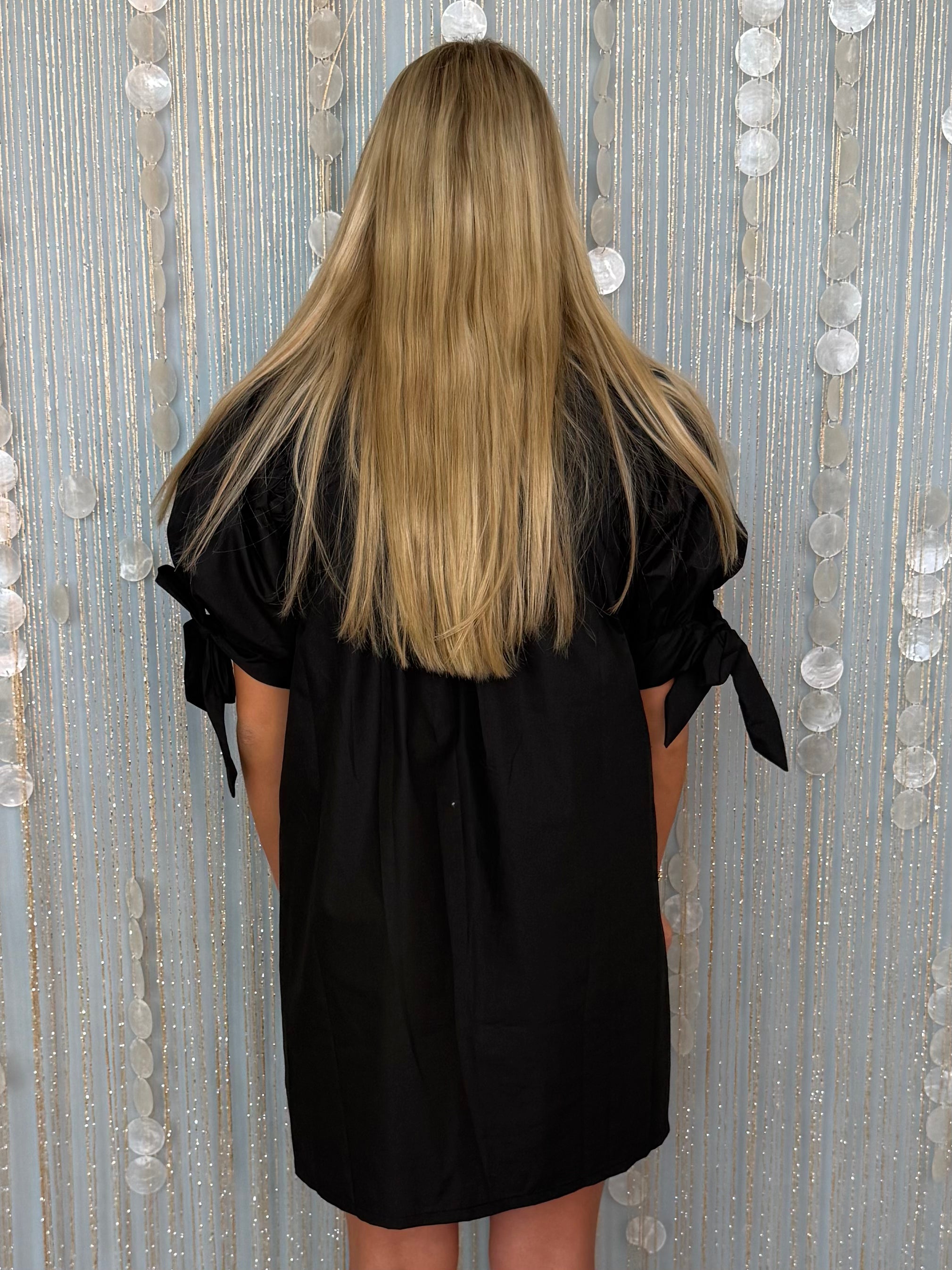 Simple Muse Black Scallop Dress-Shop-Womens-Boutique-Clothing