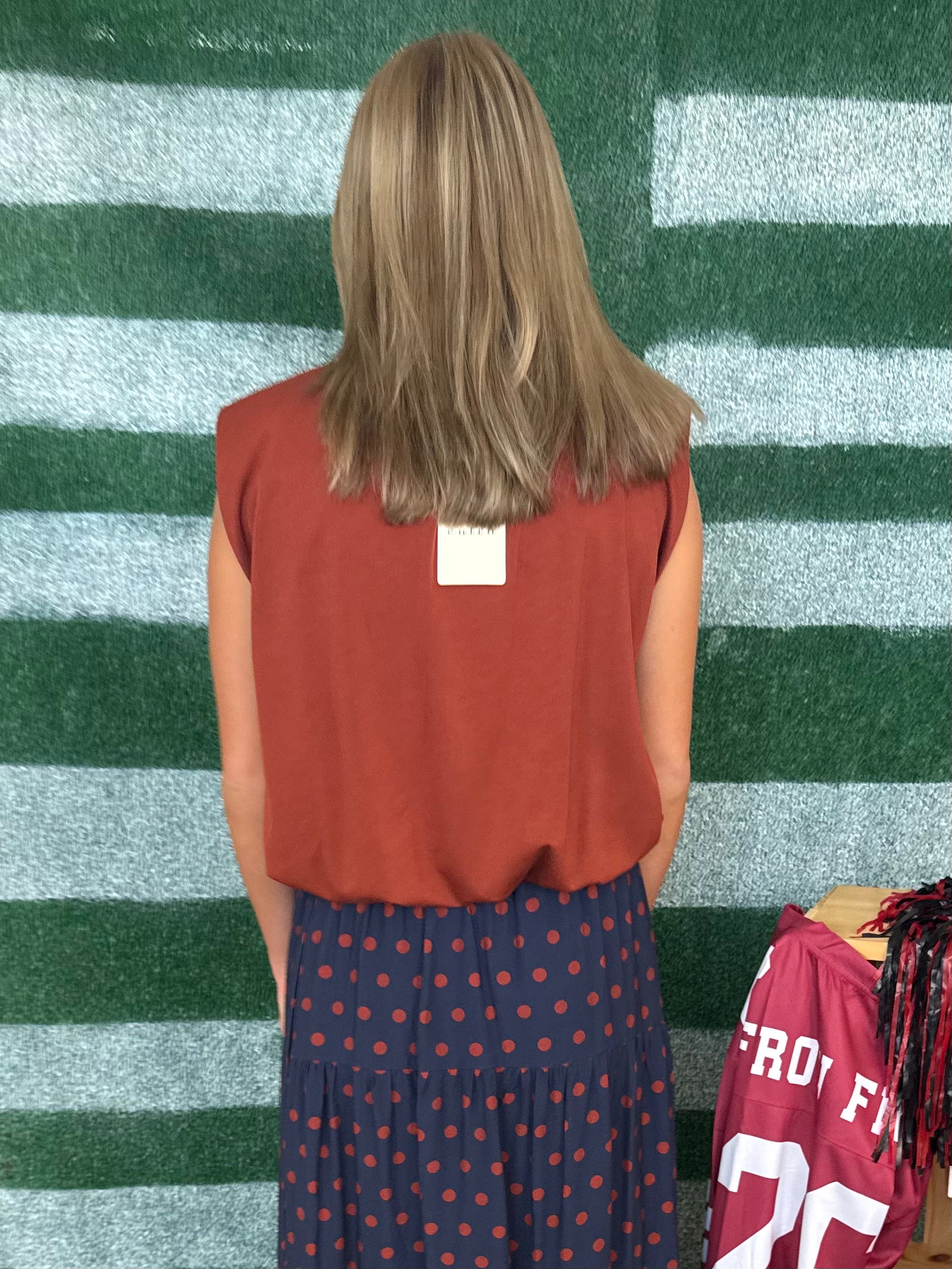 Kickoff Cutie Rust Bubble Hem Top-Shop-Womens-Boutique-Clothing