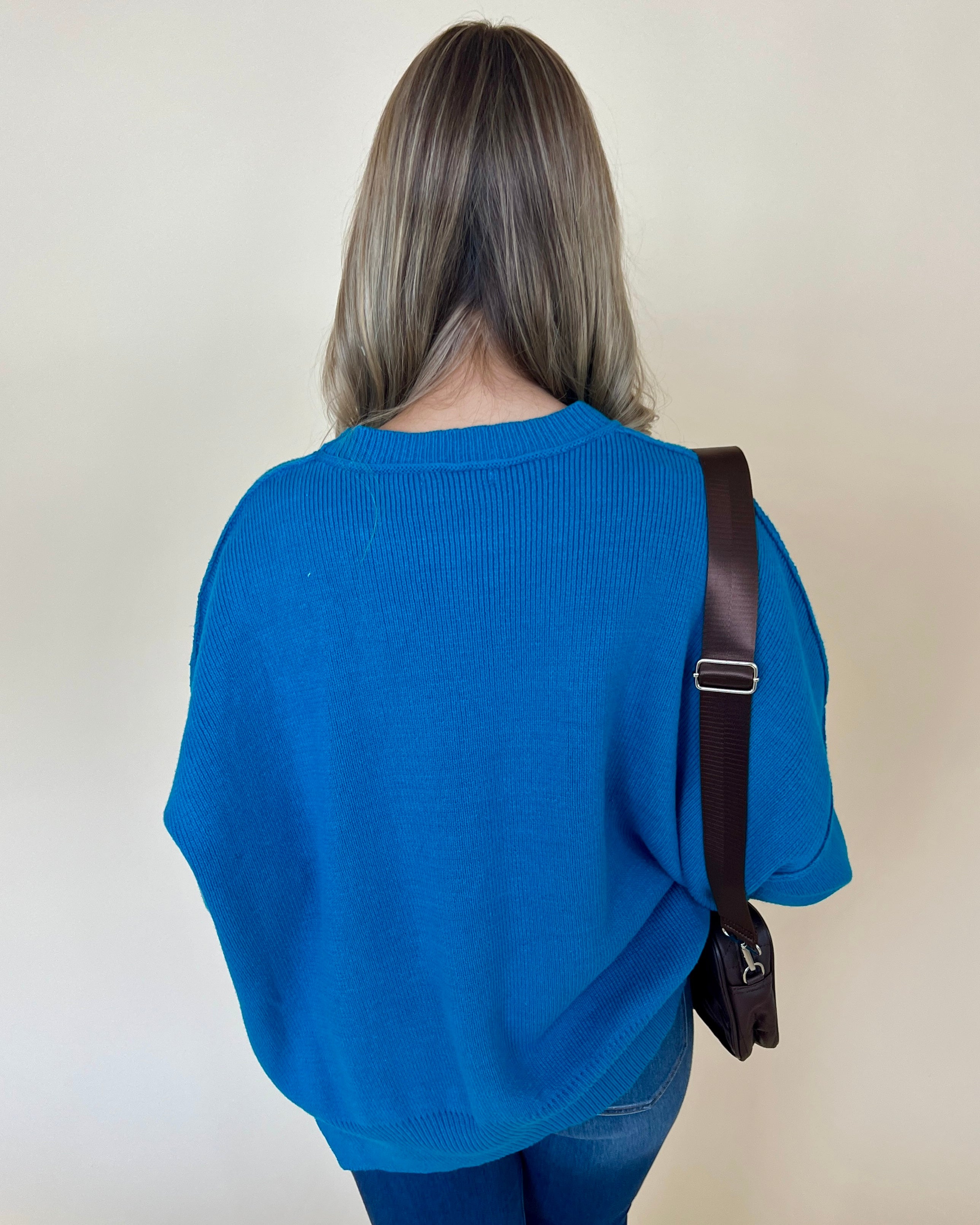 Enjoy The View Ocean Blue Ribbed Sweater-Shop-Womens-Boutique-Clothing