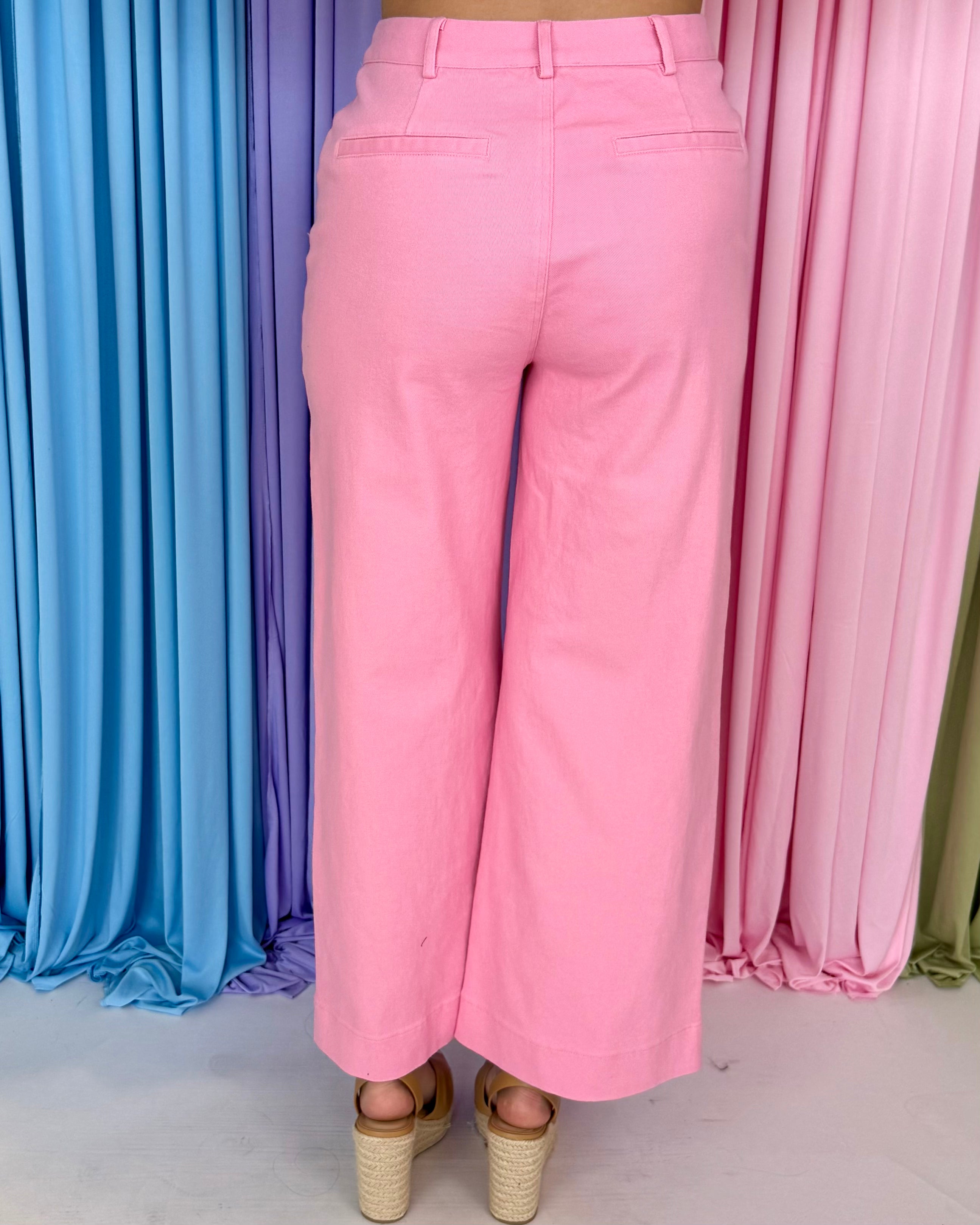 Sunday Bloom Pink Front Scallop Pocket Pant-Shop-Womens-Boutique-Clothing