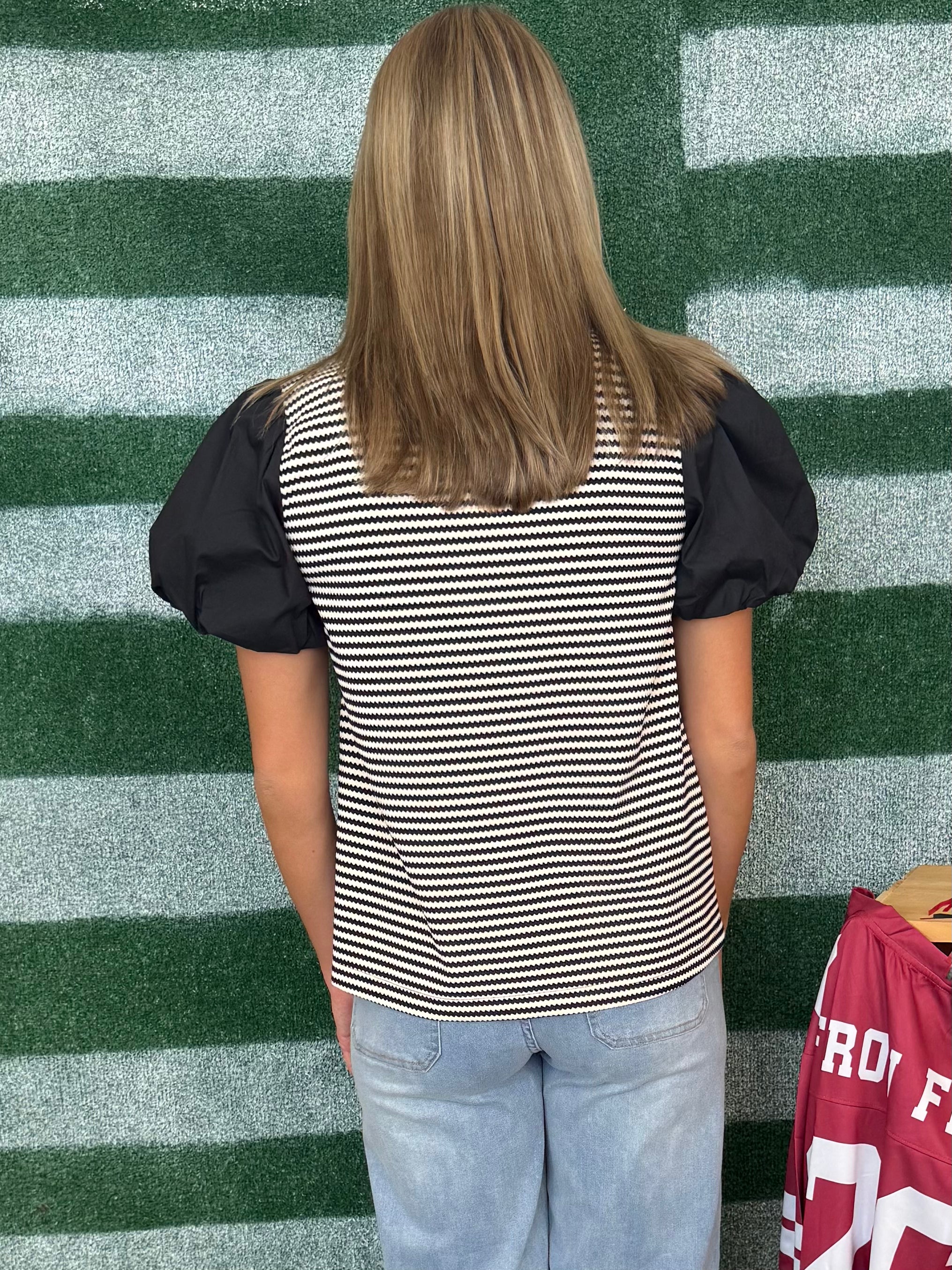 Friday Lights Black Stripe Top-Shop-Womens-Boutique-Clothing