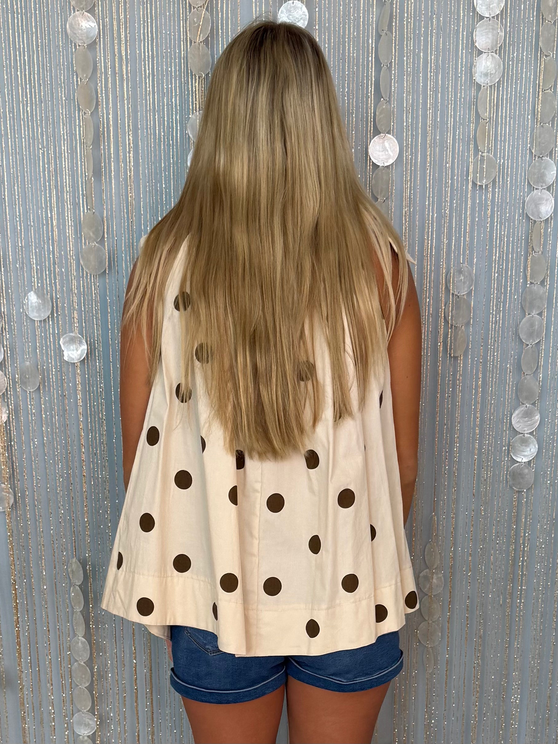 Crystal Clear Brown Polka Dot Top-Shop-Womens-Boutique-Clothing