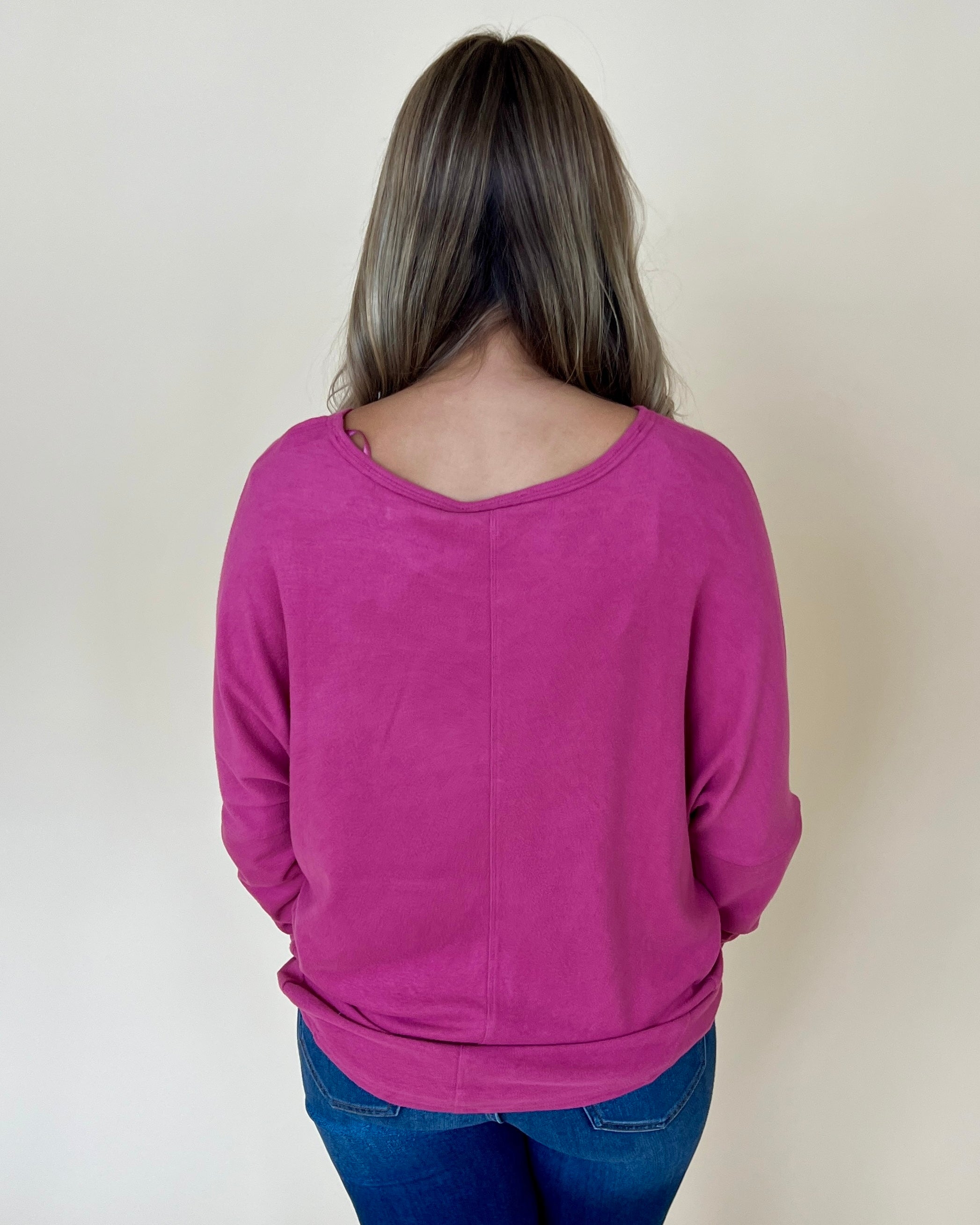Never Left Rose Brushed Seam Top-Shop-Womens-Boutique-Clothing