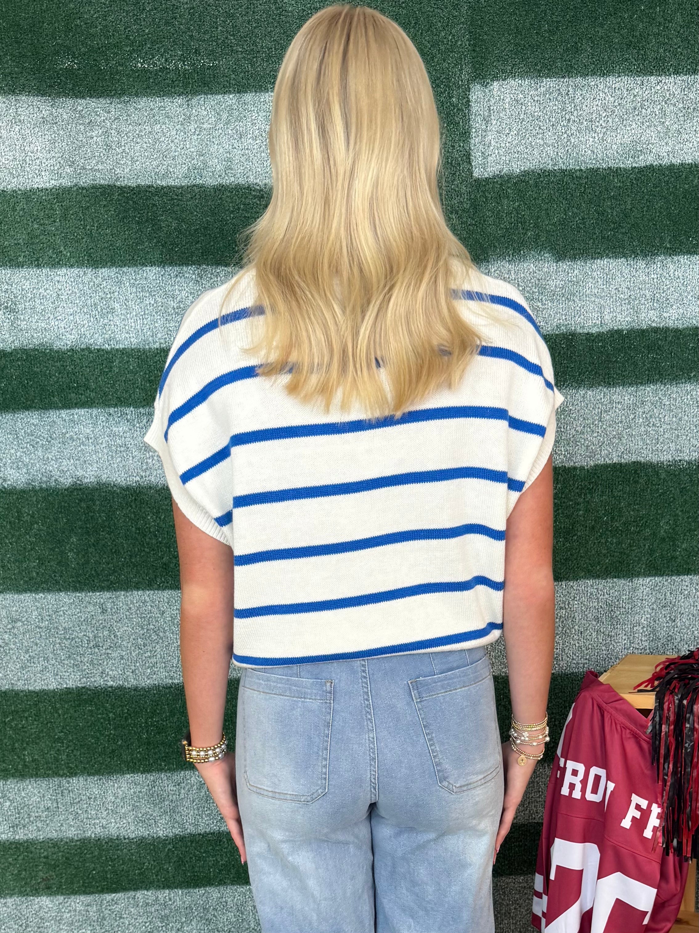 Soft Starlight Blue Striped Sweater-Shop-Womens-Boutique-Clothing