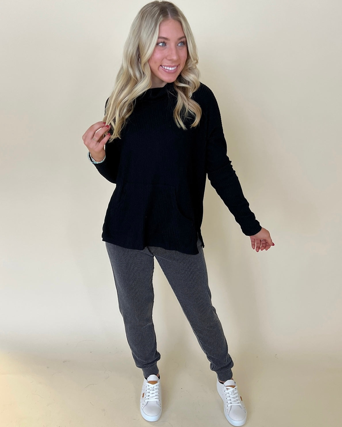 Keep Moving Charcoal Ribbed Jogger Pants-Shop-Womens-Boutique-Clothing