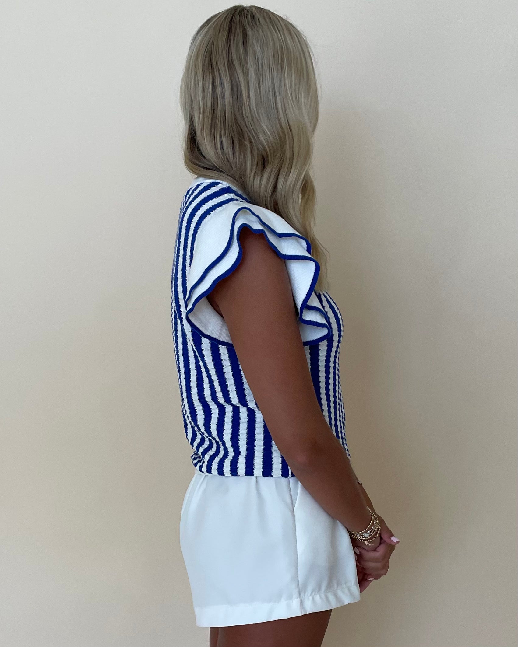 By Halftime Royal Blue Striped Sweater-Shop-Womens-Boutique-Clothing