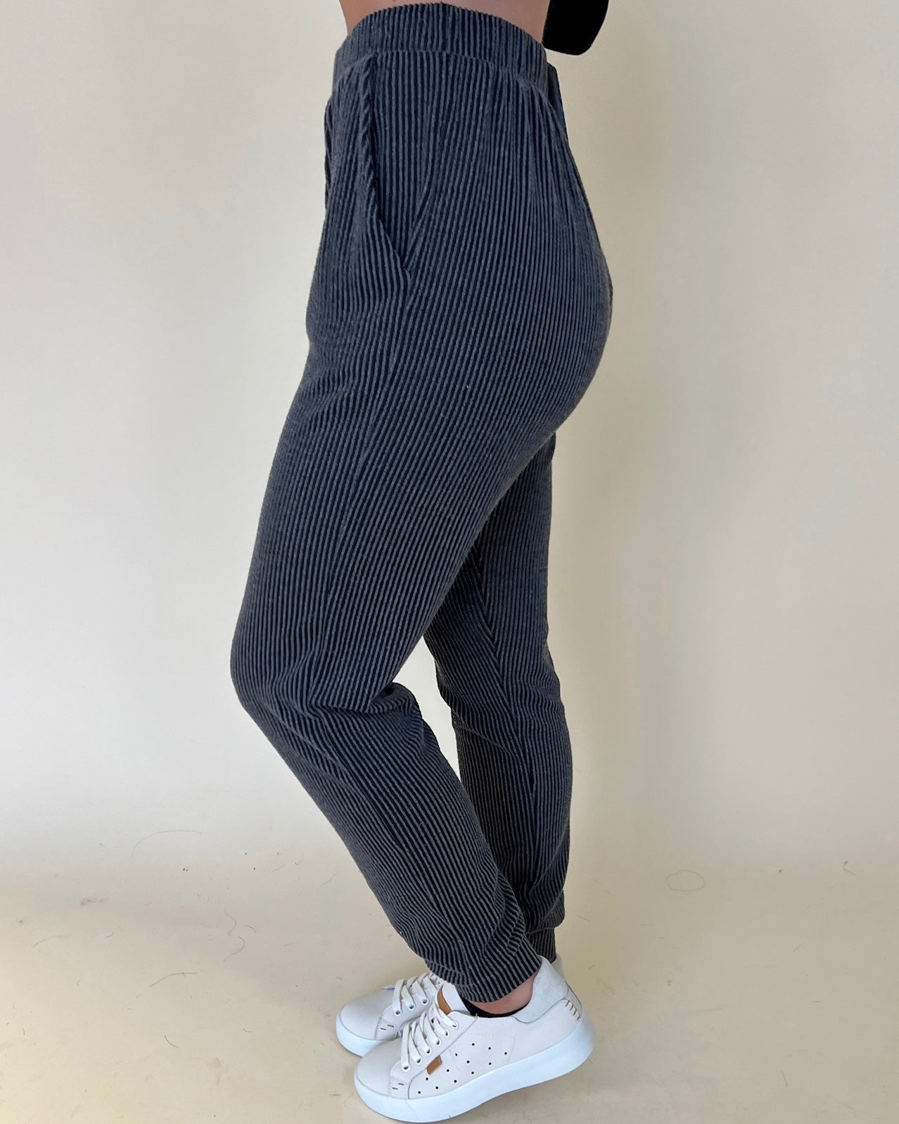 Keep Moving Charcoal Ribbed Jogger Pants-Shop-Womens-Boutique-Clothing