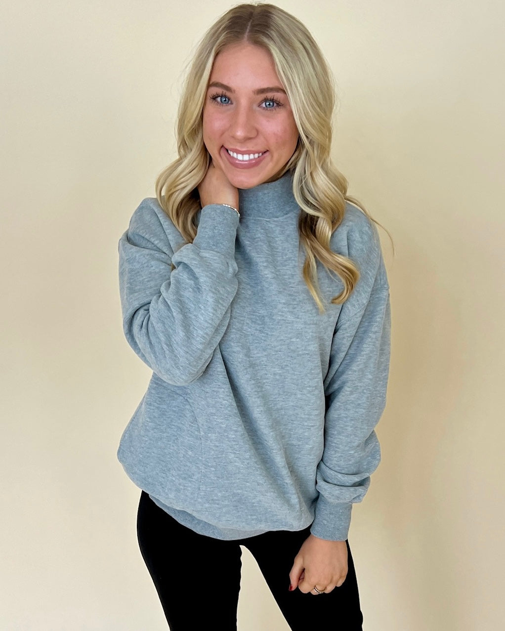 Staying In H Charcoal Ribbed Sweatshirt-Shop-Womens-Boutique-Clothing