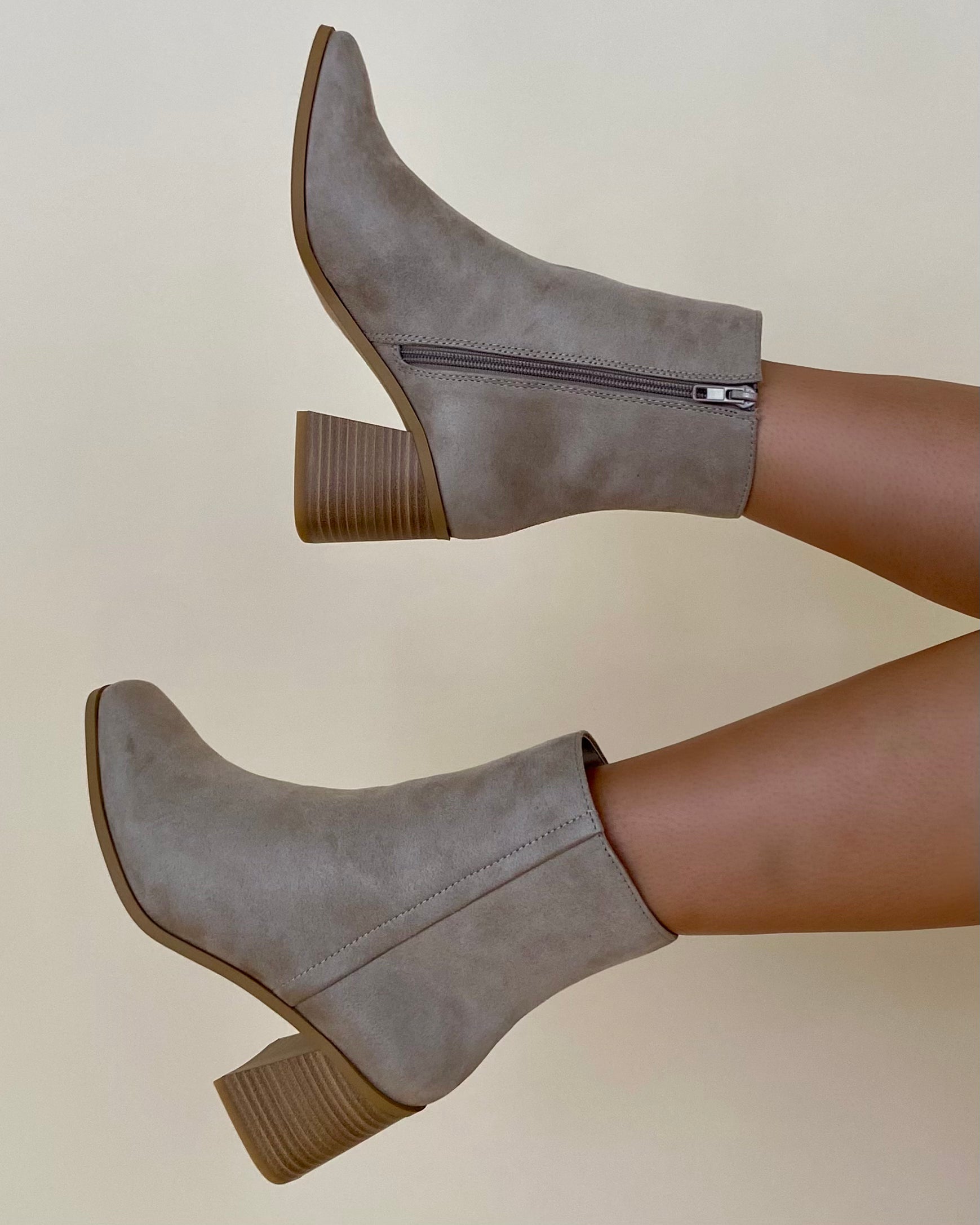 Lydia Taupe Suede Bootie-Shop-Womens-Boutique-Clothing