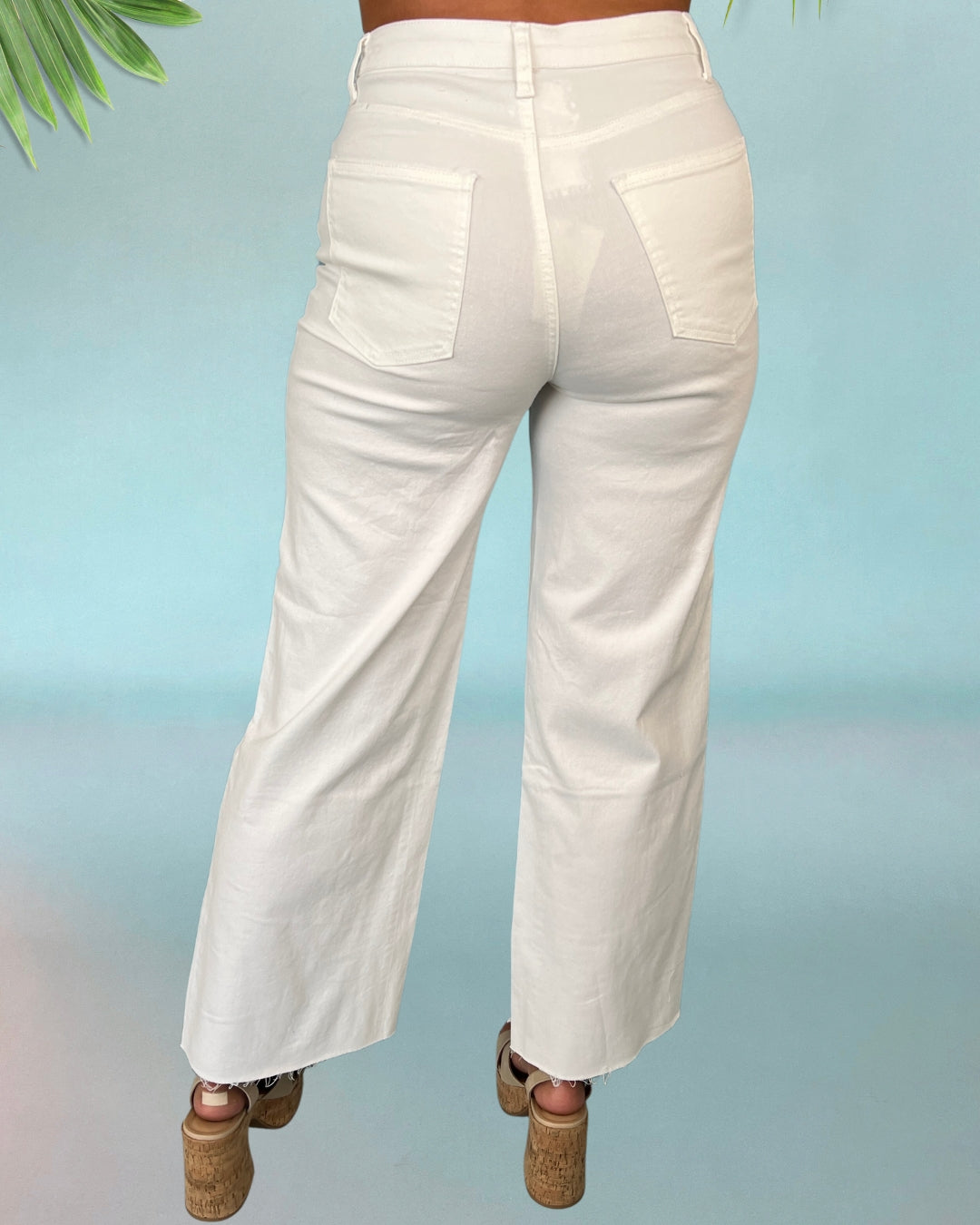 I Will Wait White High Rise Wide Leg Jeans-Shop-Womens-Boutique-Clothing