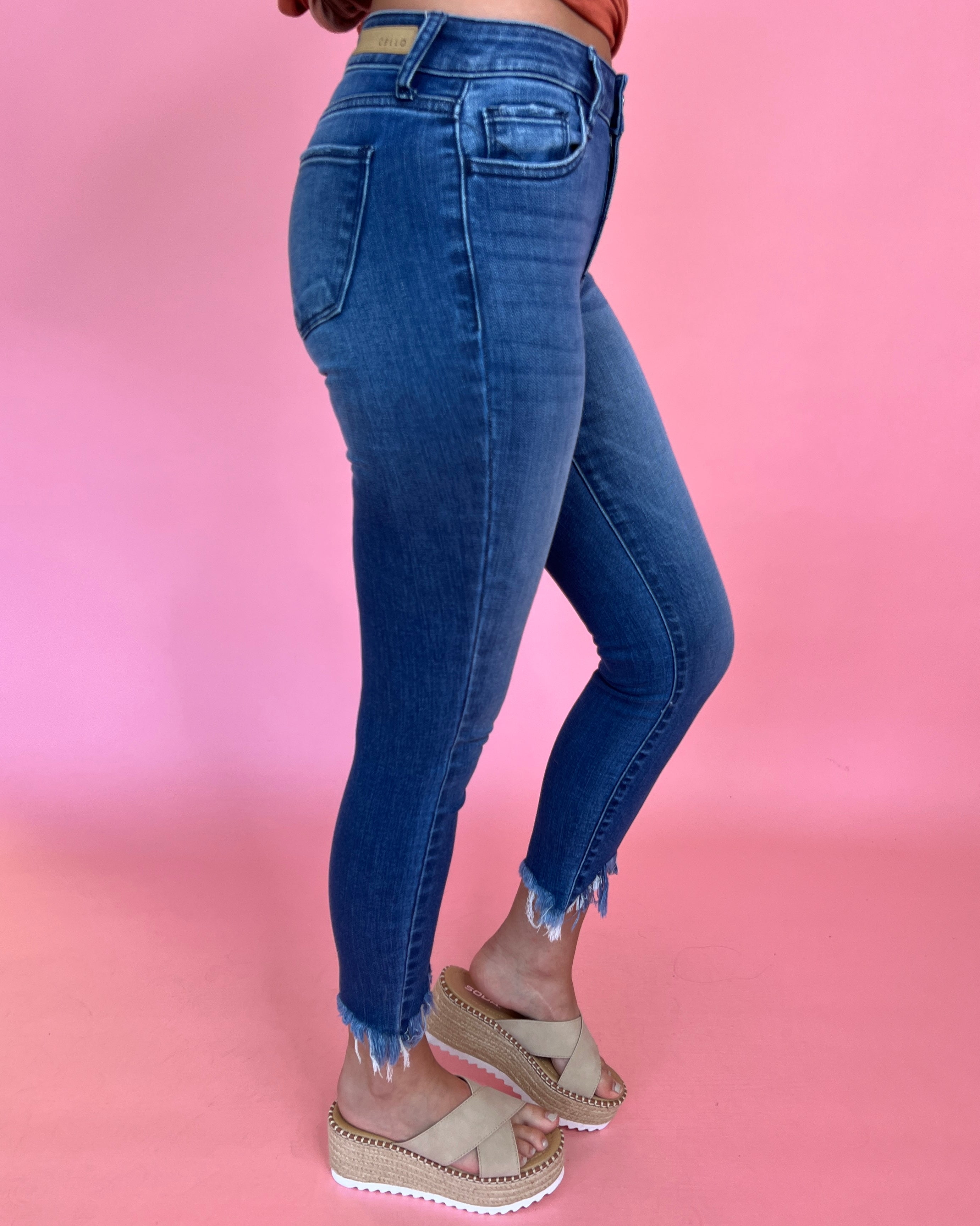 Dark denim deals cropped jeans