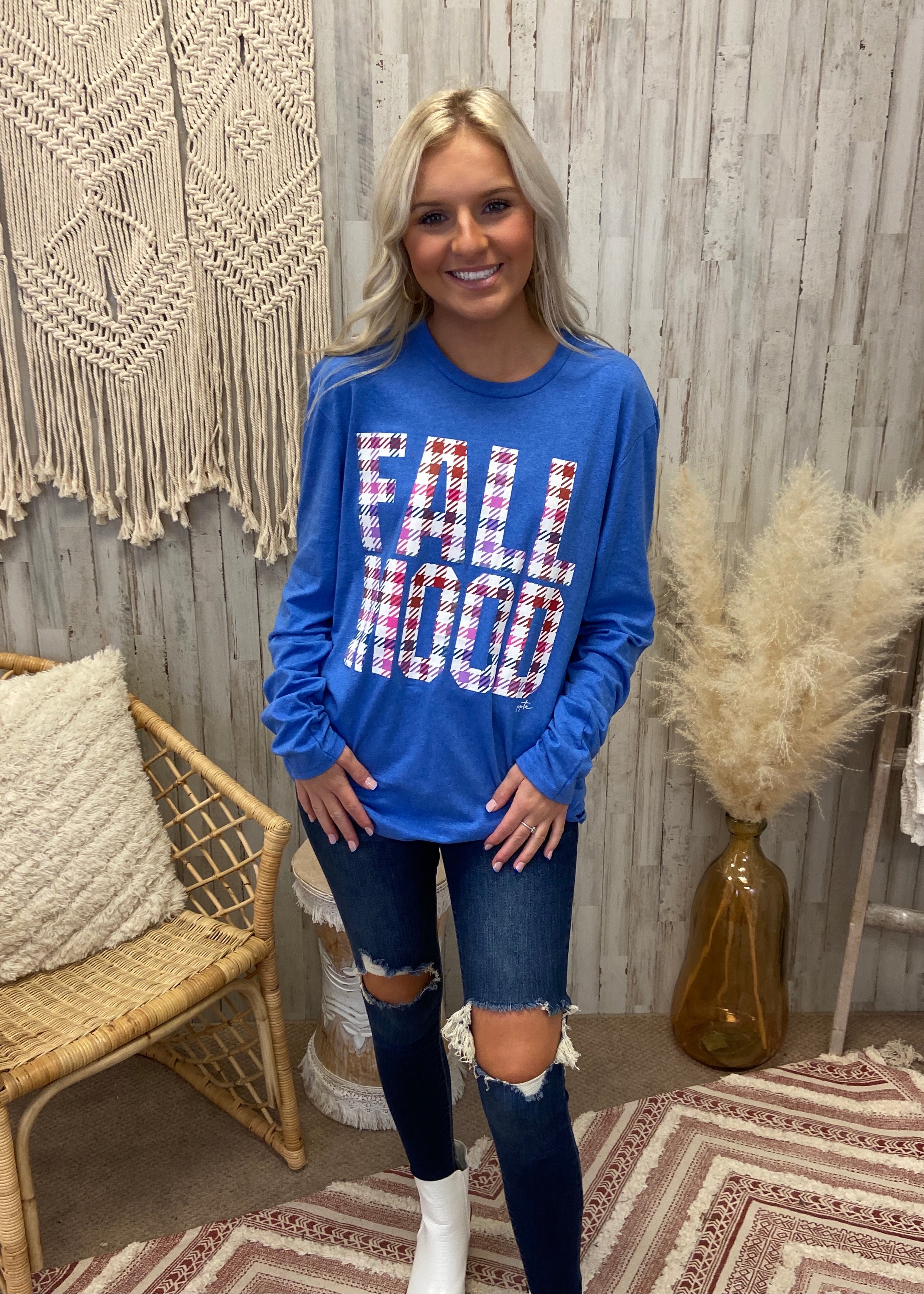 Fall Mood Blue Tee-Shop-Womens-Boutique-Clothing