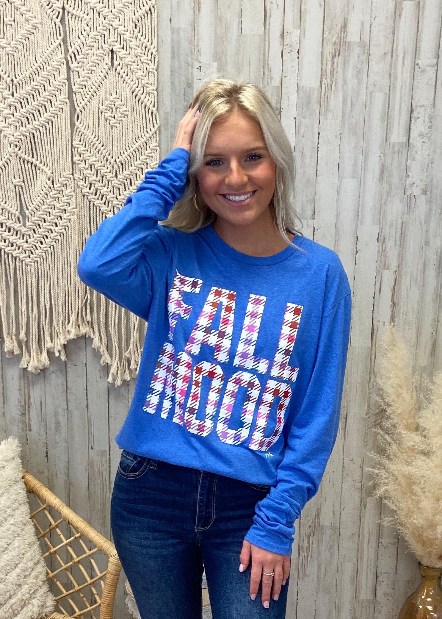 Fall Mood Blue Tee-Shop-Womens-Boutique-Clothing