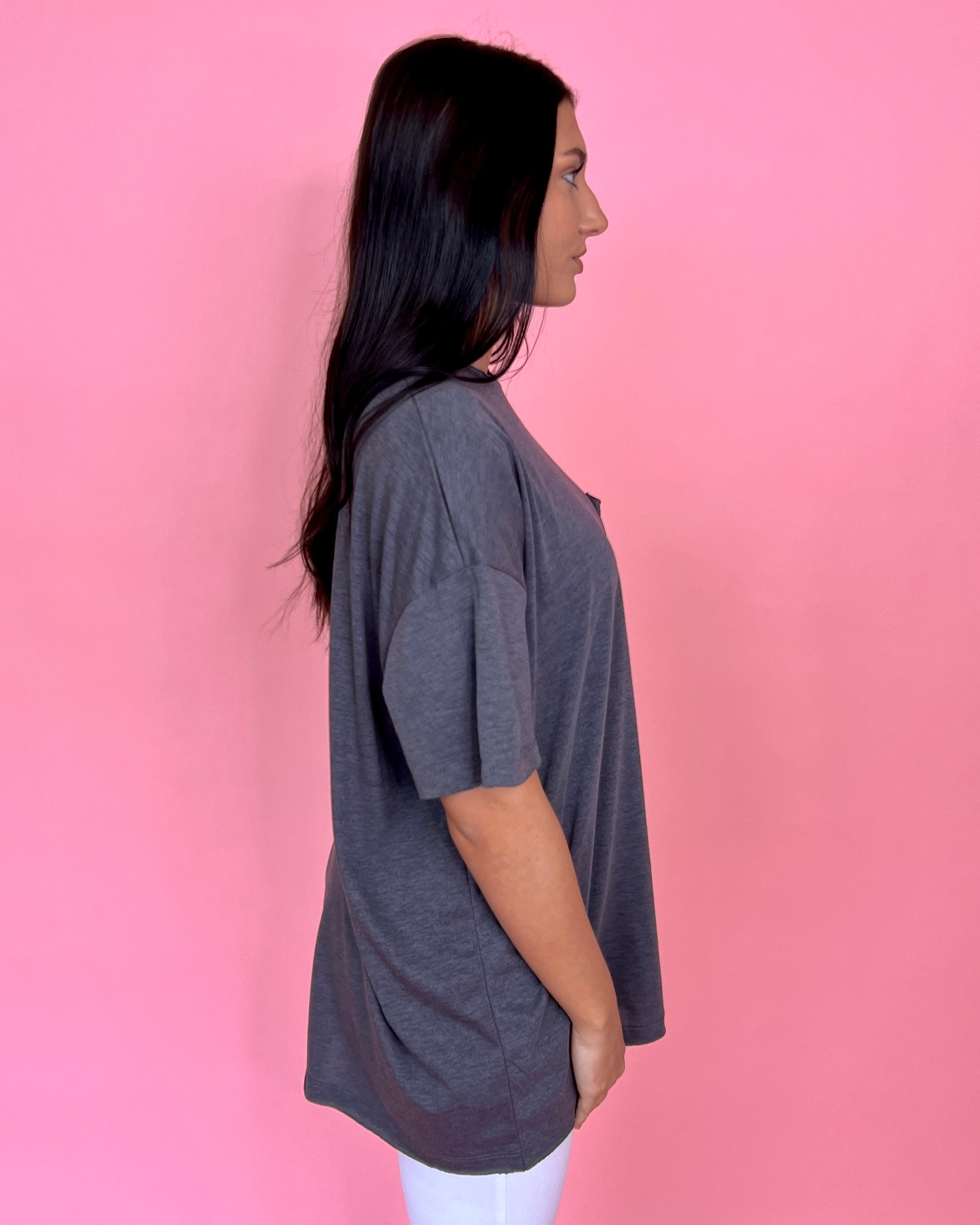 Casual Saturday Ash Black Oversized Front Pocket Top-Shop-Womens-Boutique-Clothing