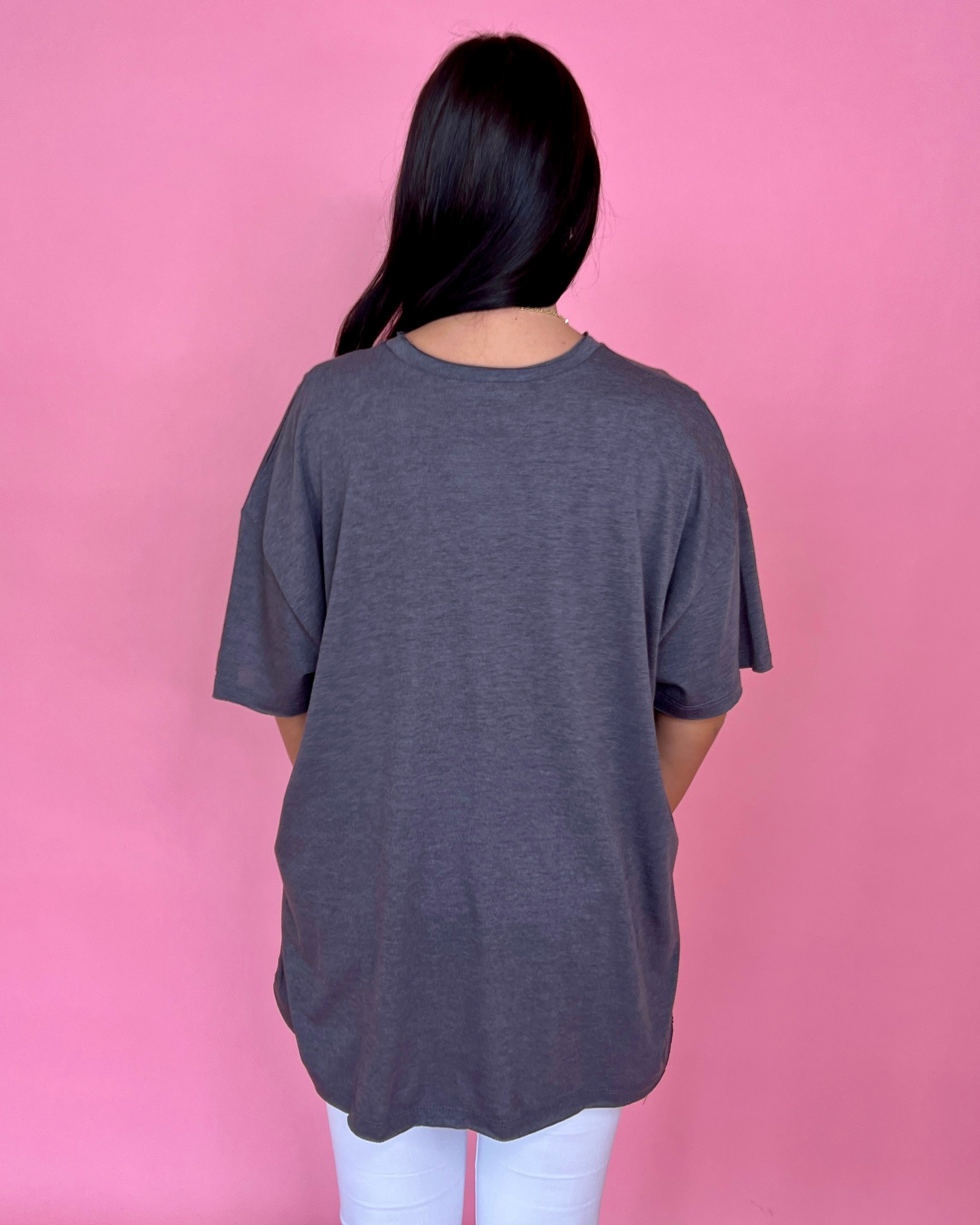 Casual Saturday Ash Black Oversized Front Pocket Top-Shop-Womens-Boutique-Clothing