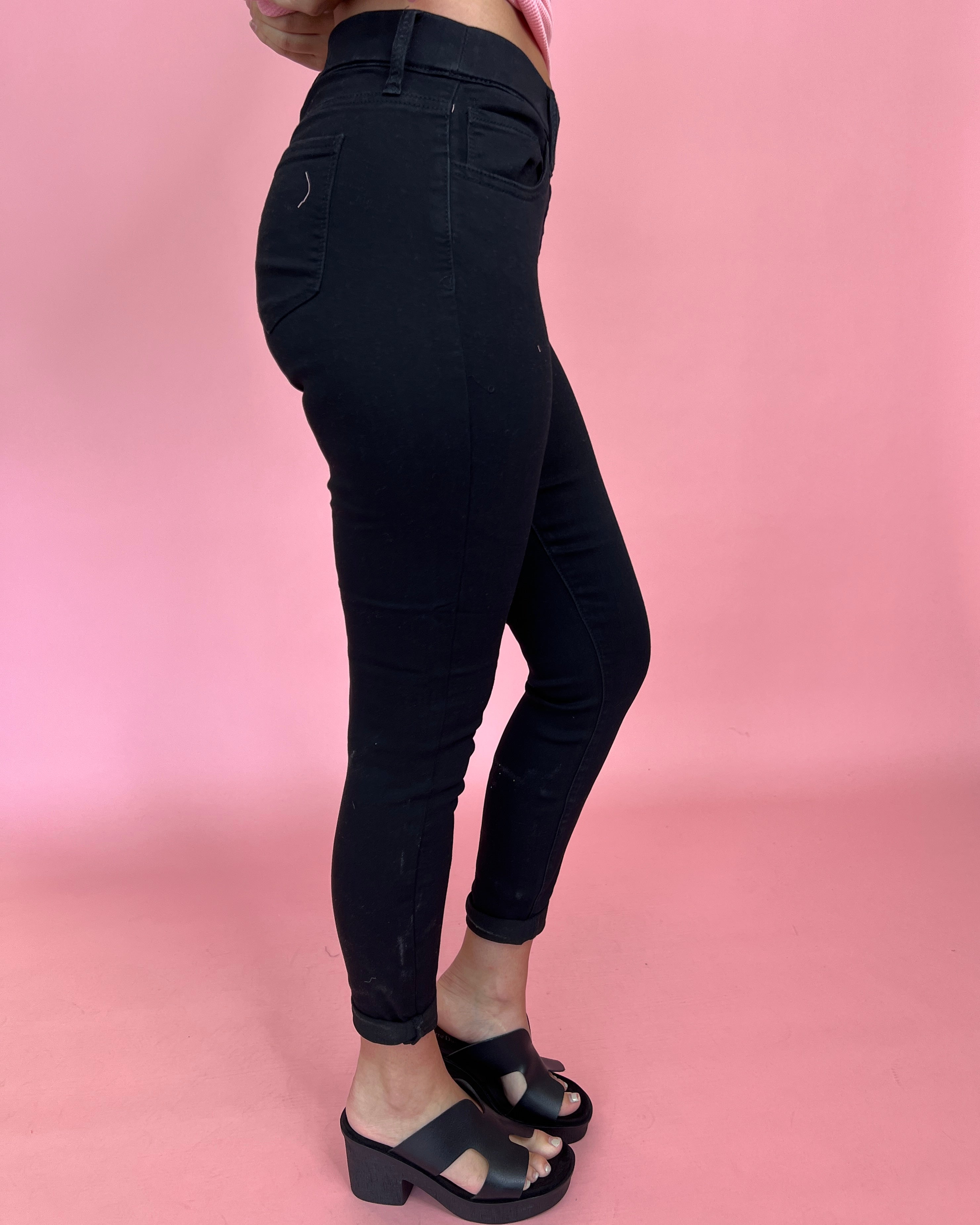 Casual Feelings Black Pull On Skinny Jeans-Shop-Womens-Boutique-Clothing