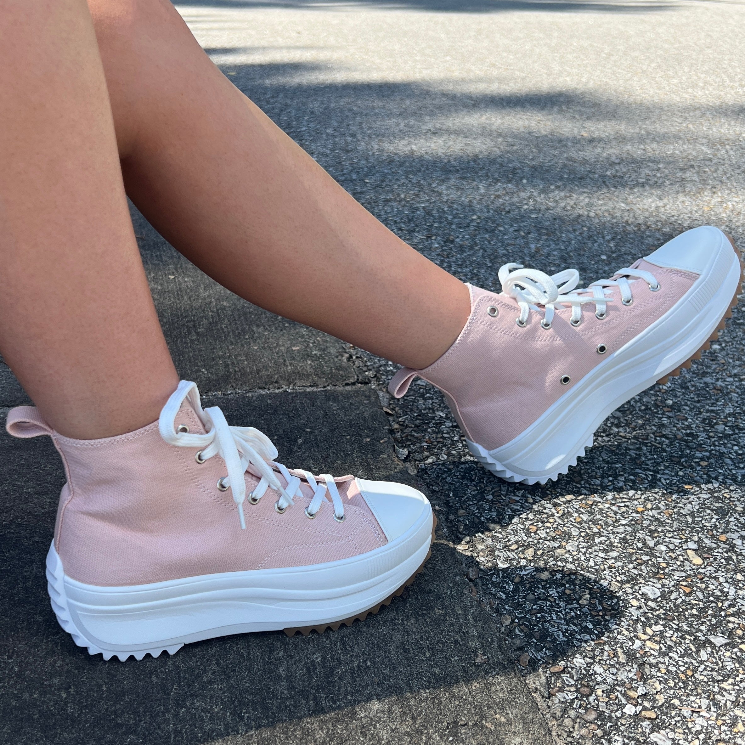Shannon Blush Platform High Top Lace Up Sneaker-Shop-Womens-Boutique-Clothing