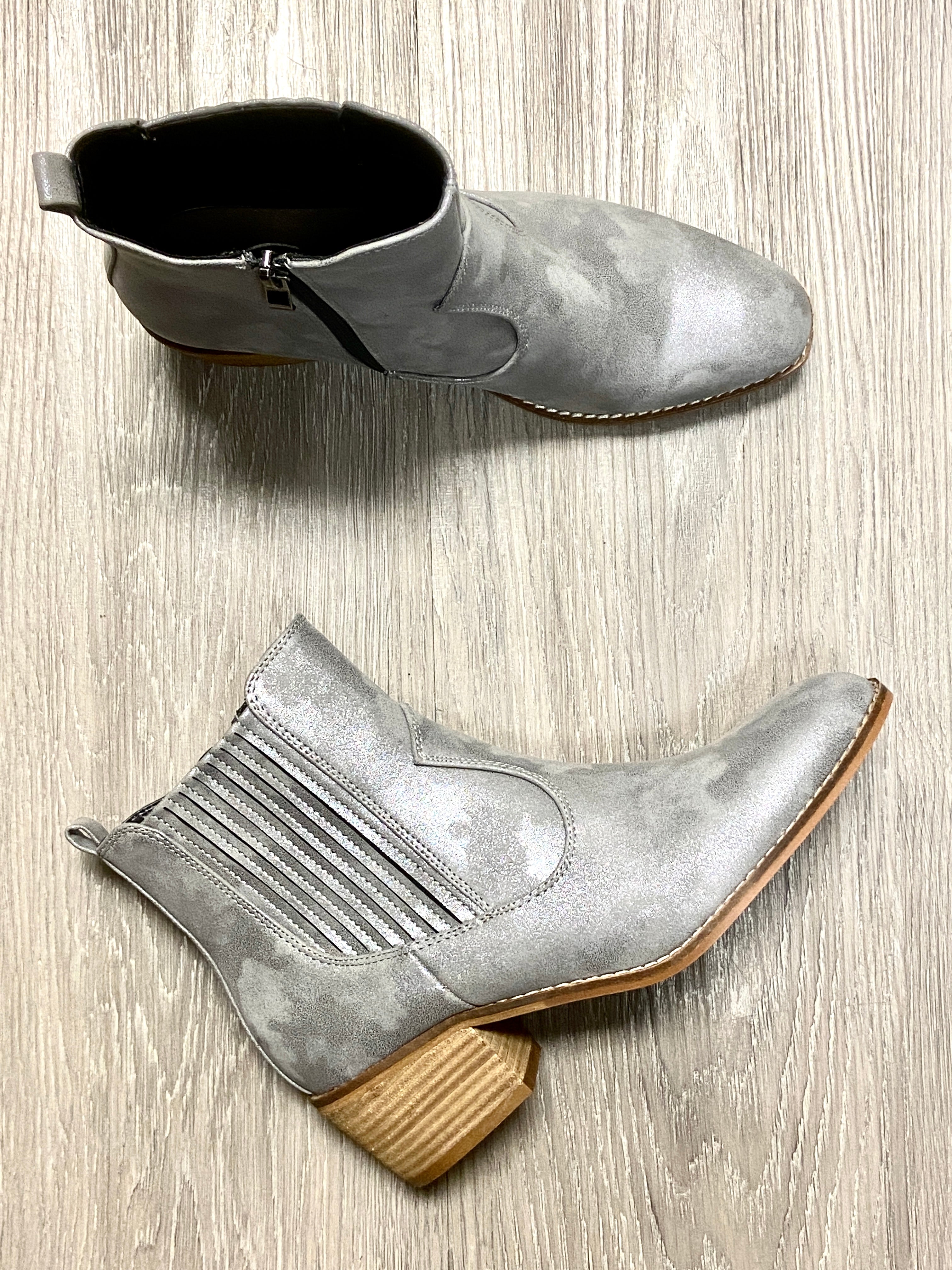 Tori Grey Metallic Boots-Shop-Womens-Boutique-Clothing