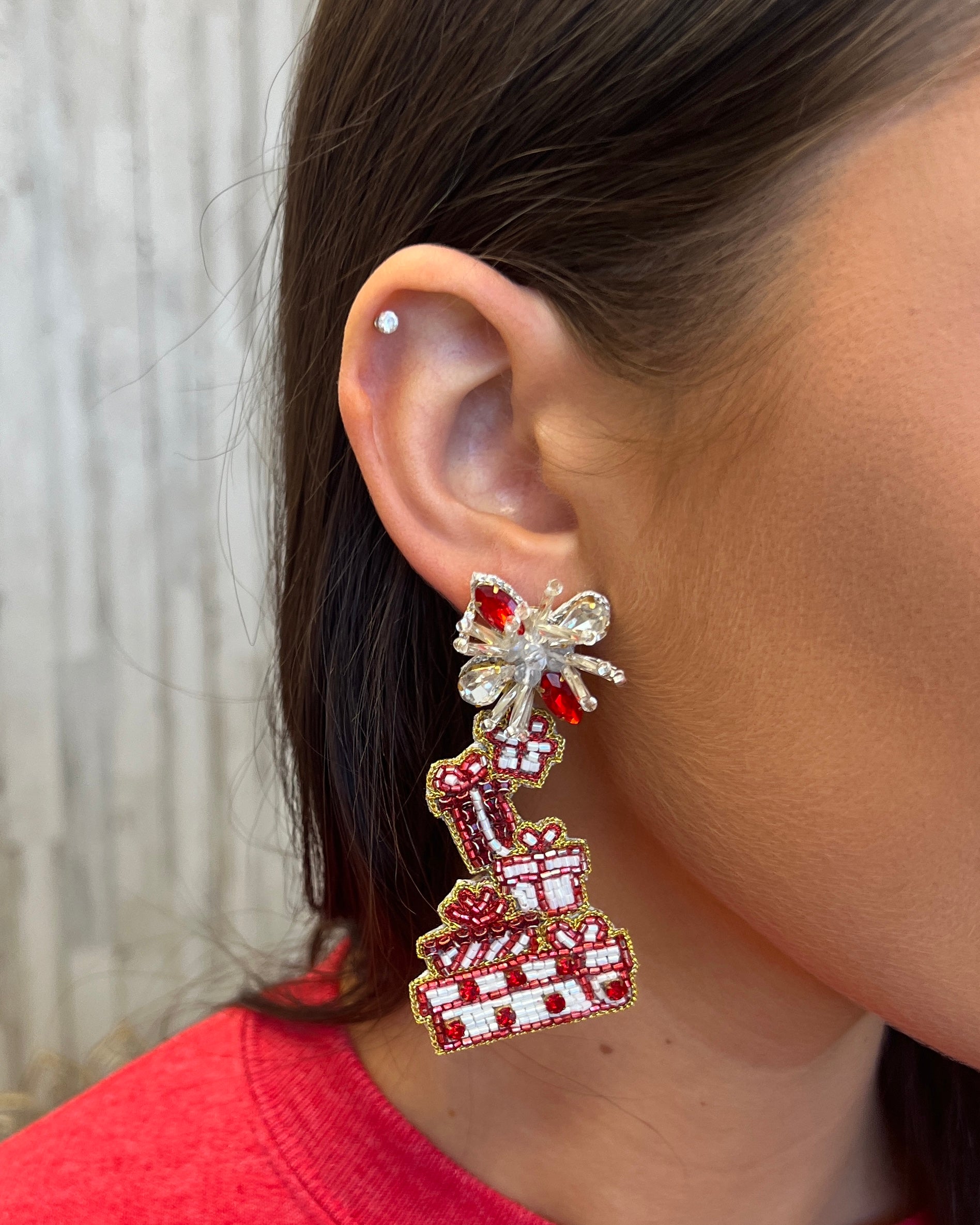 Nice List Beaded Drop Earrings-Shop-Womens-Boutique-Clothing