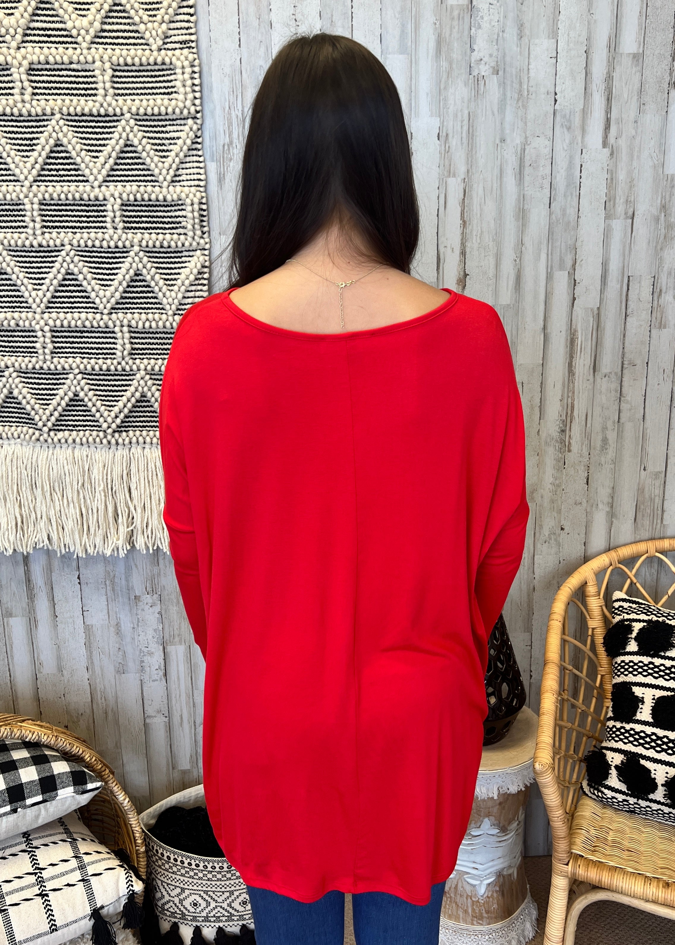 Center Of Attention Red Top-Shop-Womens-Boutique-Clothing